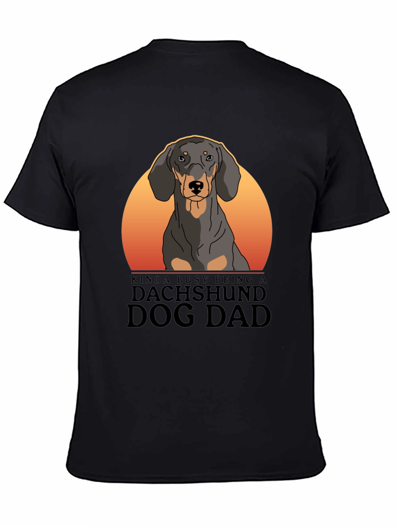 Dachshund Dog Dad T-Shirt - Black Cotton Tee
