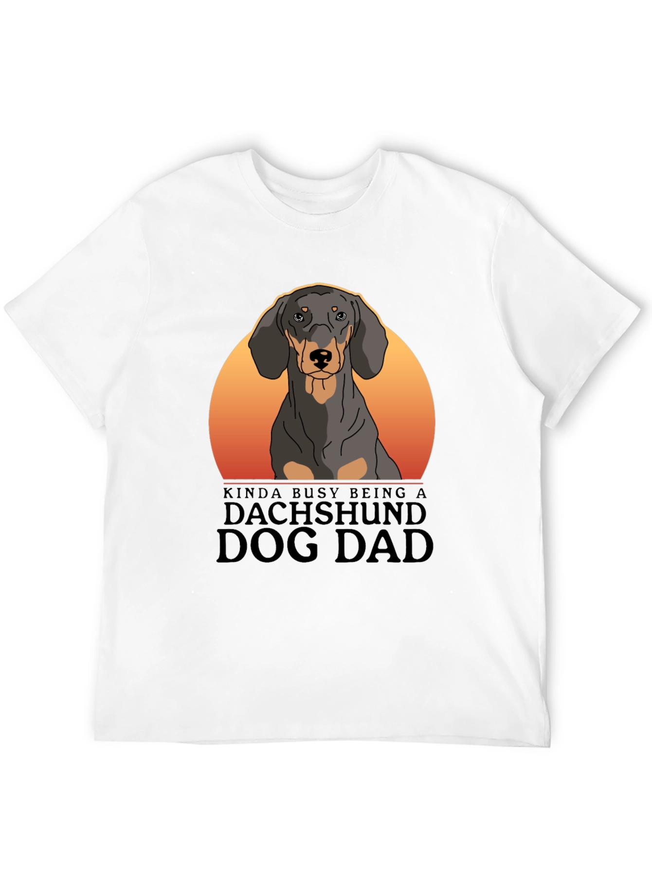 Dachshund Dog Dad T-Shirt - Black Cotton Tee