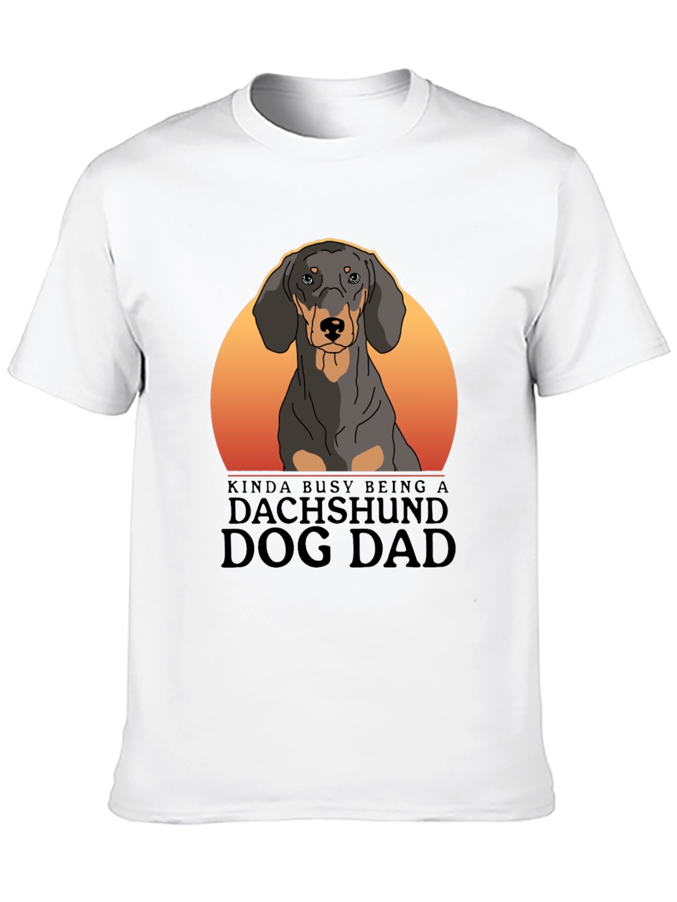 Dachshund Dog Dad T-Shirt - Black Cotton Tee
