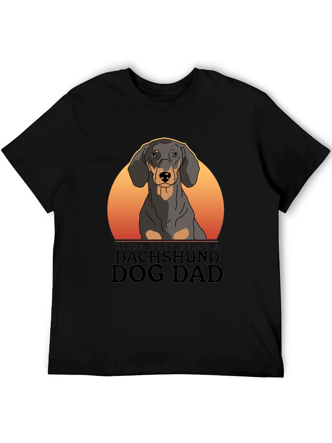 Dachshund Dog Dad T-Shirt - Black Cotton Tee