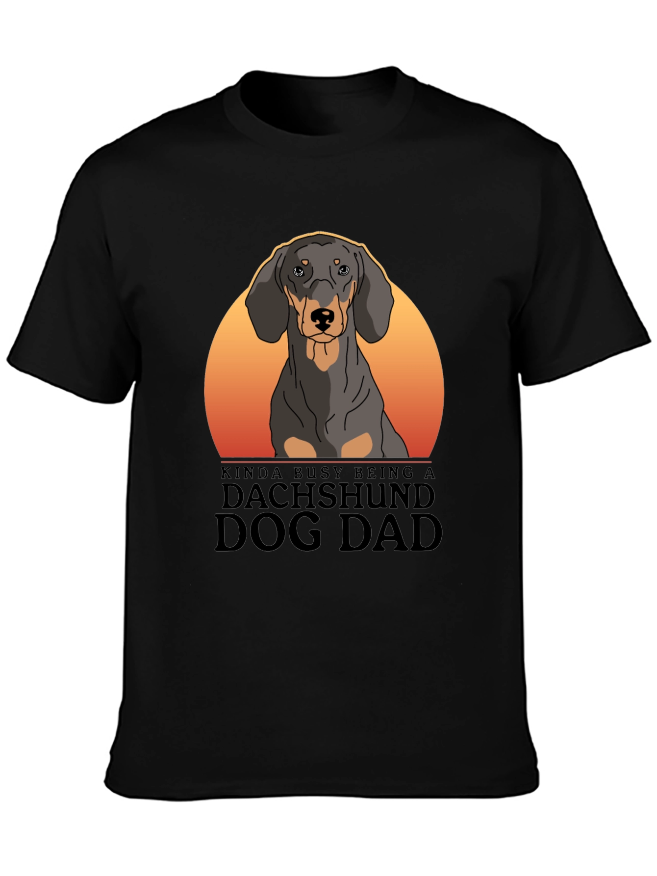Dachshund Dog Dad T-Shirt - Black Cotton Tee