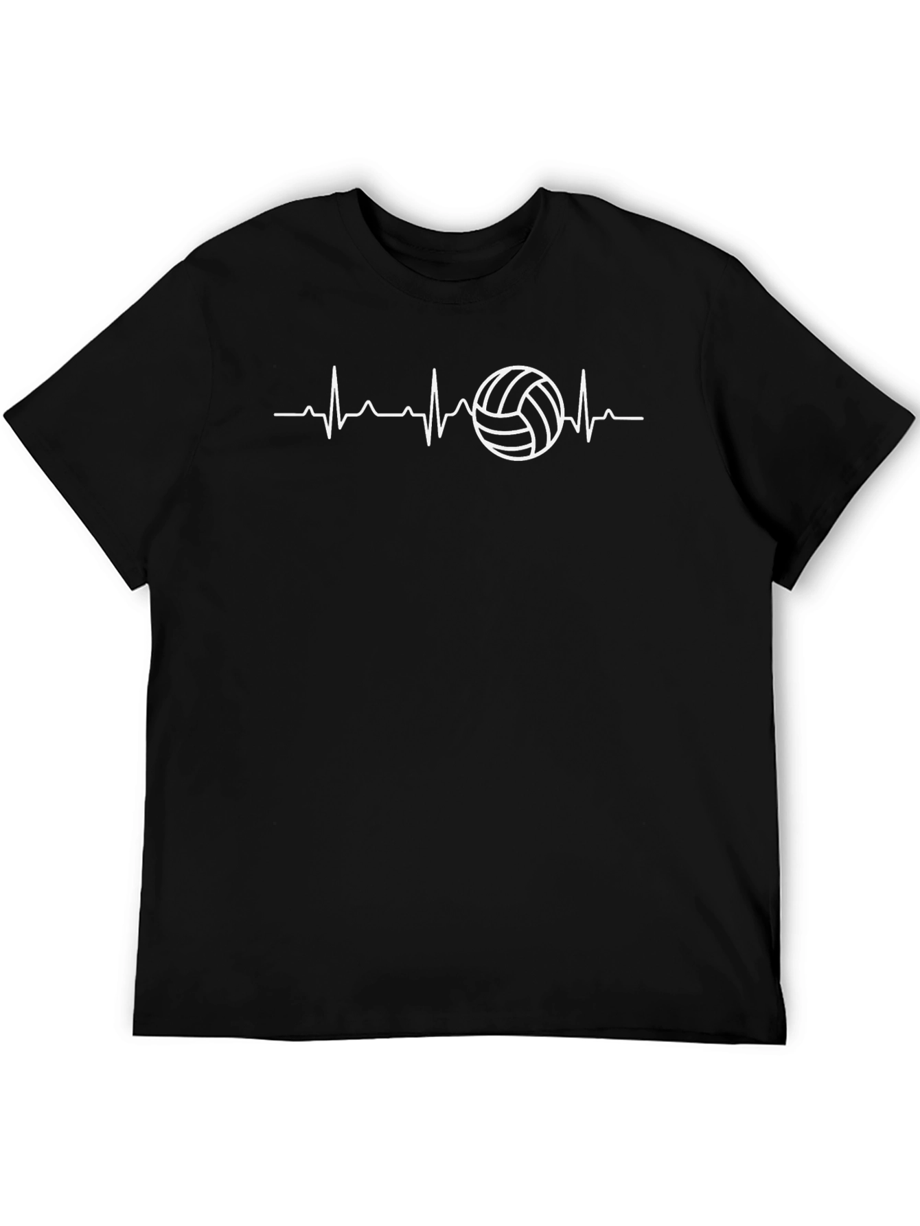 Volleyball Heartbeat Graphic Tee - Black T-Shirt