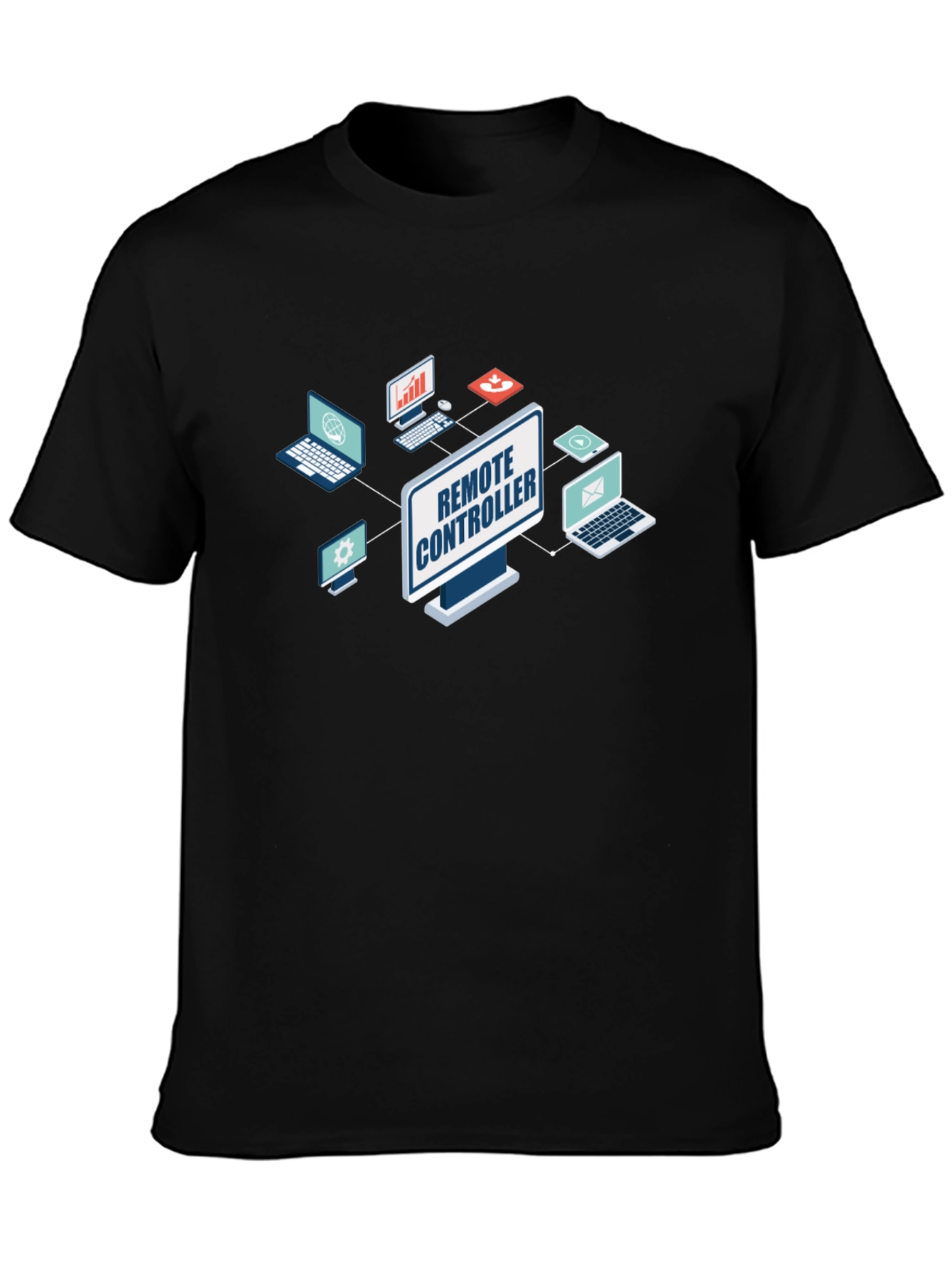 Remote Controller Graphic T-Shirt - Black Cotton Tee