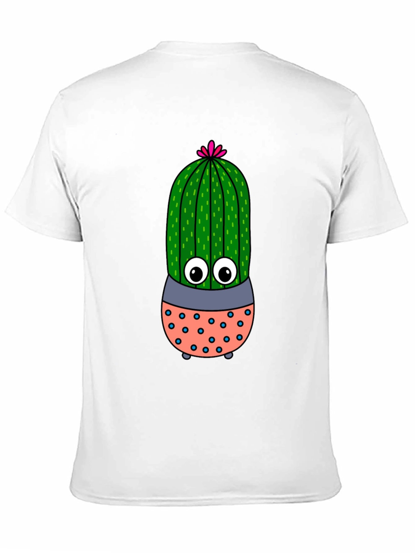 Cute Cartoon Cactus Black T-Shirt