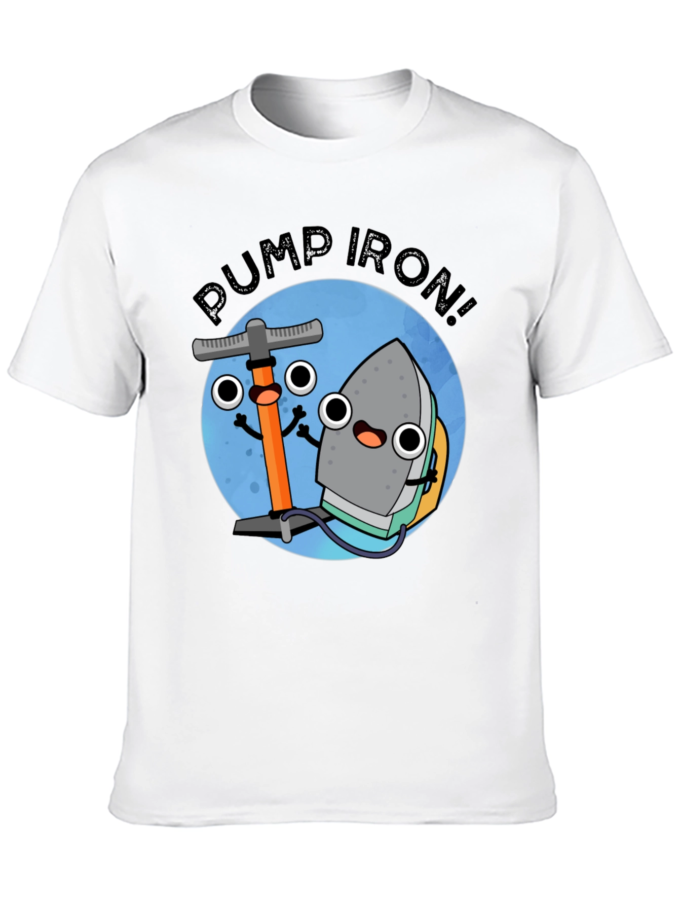 Pump Iron Cartoon Graphic Tee - Black