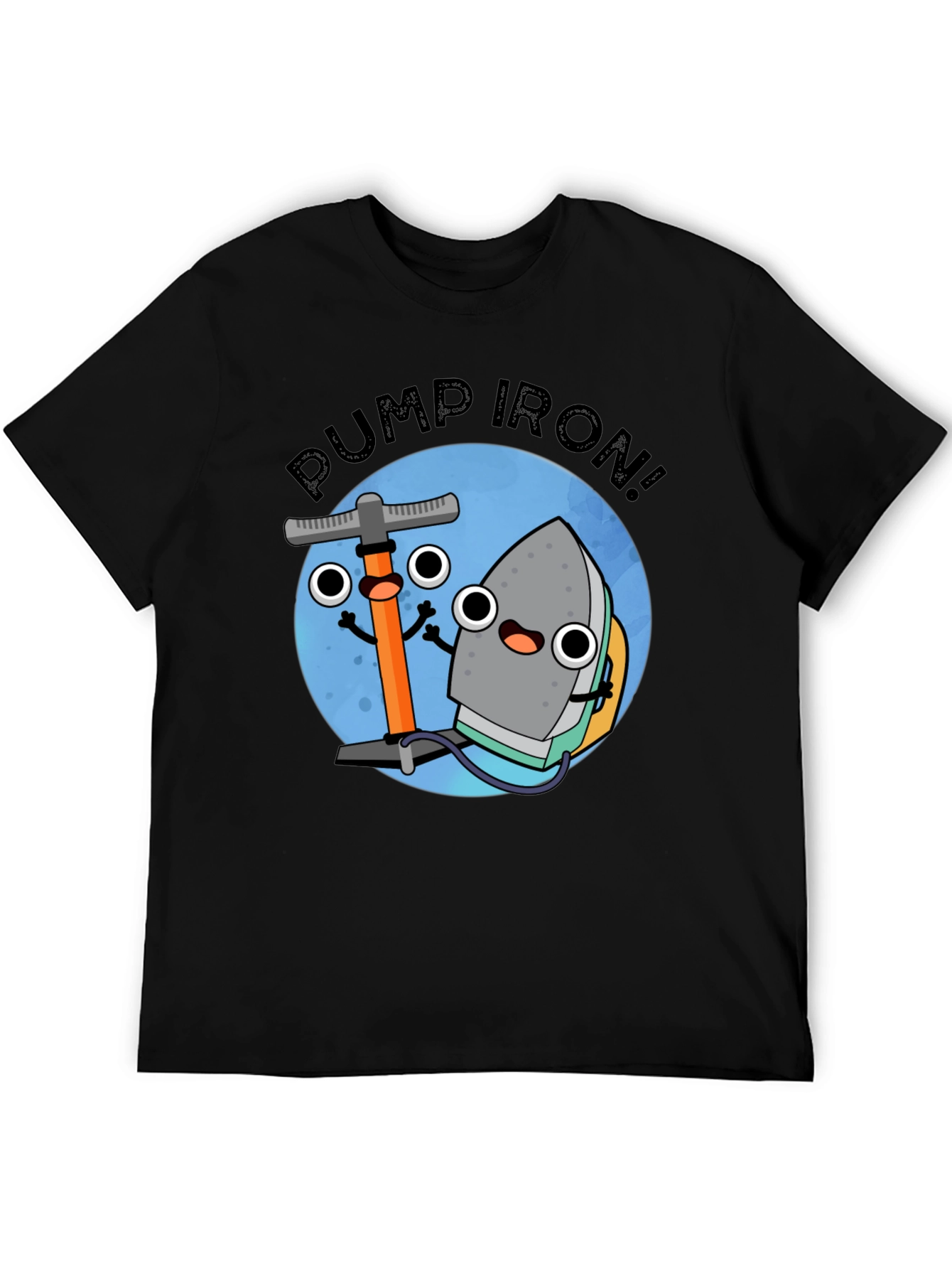 Pump Iron Cartoon Graphic Tee - Black