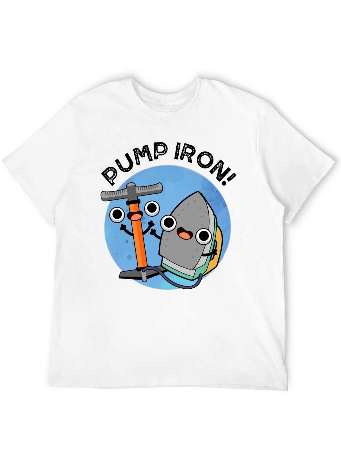 Pump Iron Cartoon Graphic Tee - Black