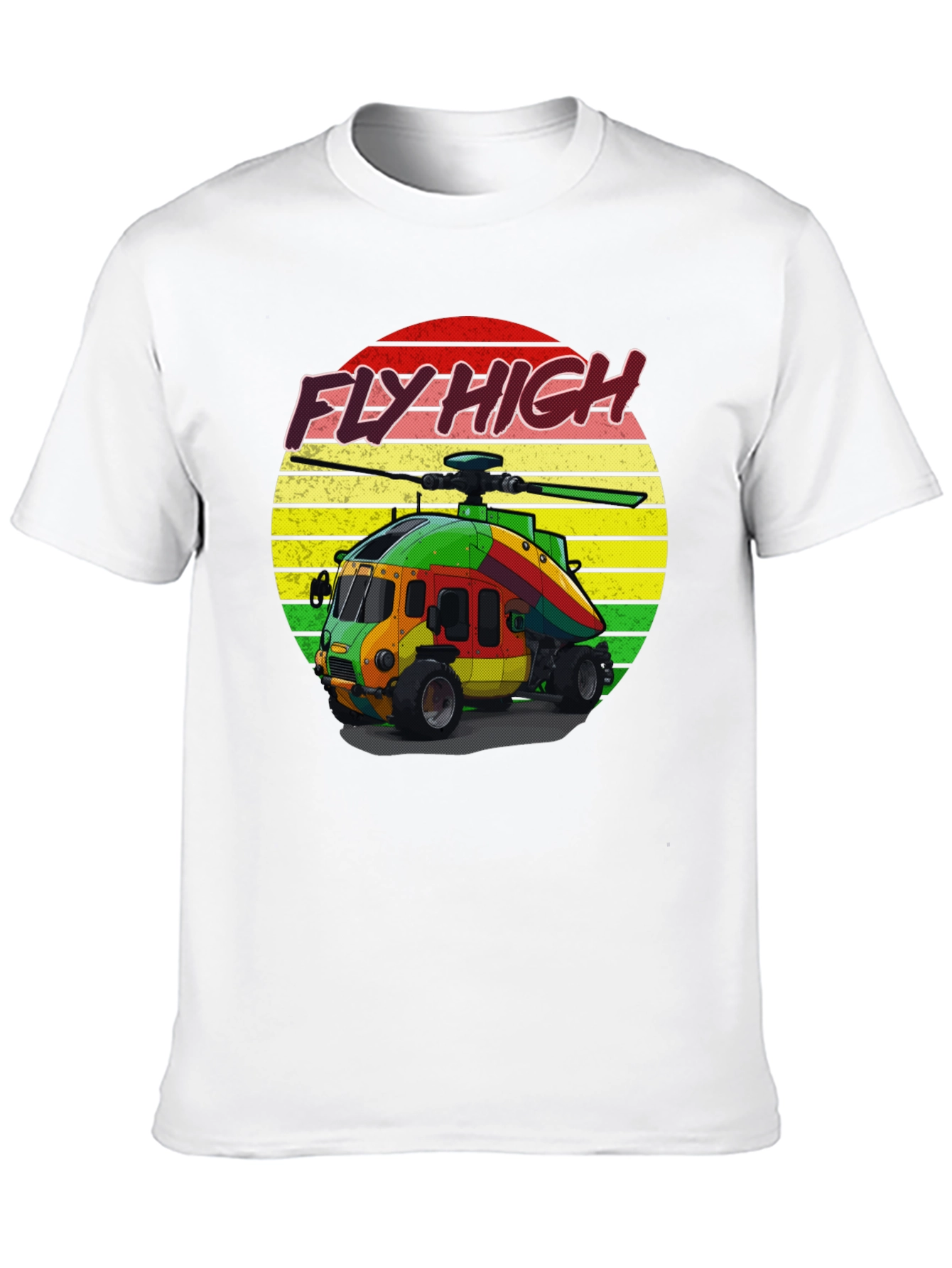 Fly High Helicopter Graphic Tee - Black