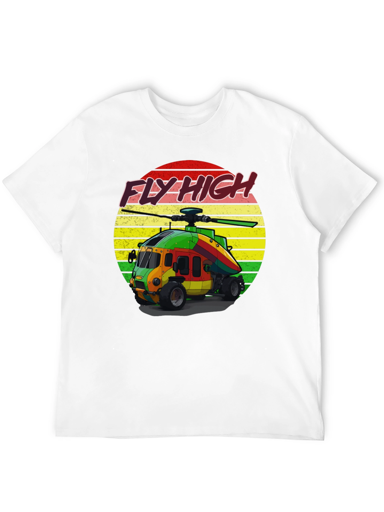 Fly High Helicopter Graphic Tee - Black