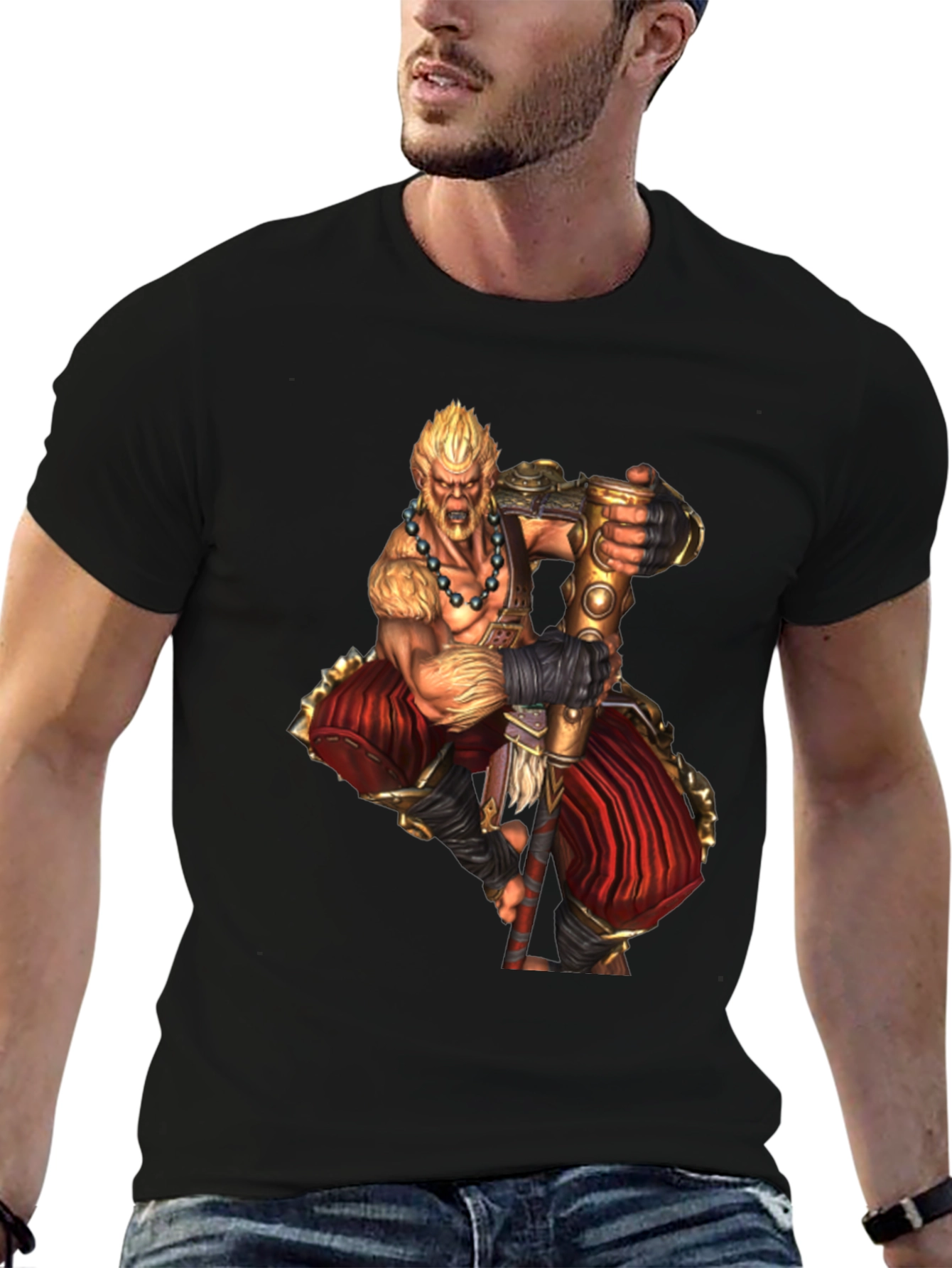Warrior Graphic Print Black T-Shirt