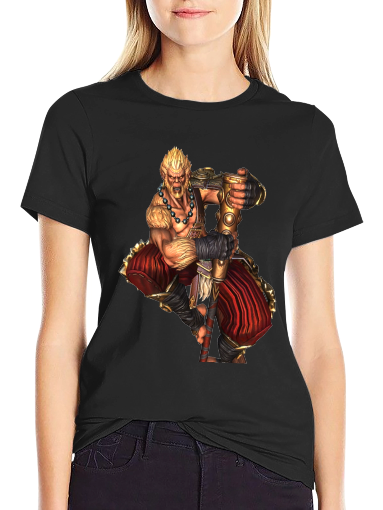 Warrior Graphic Print Black T-Shirt