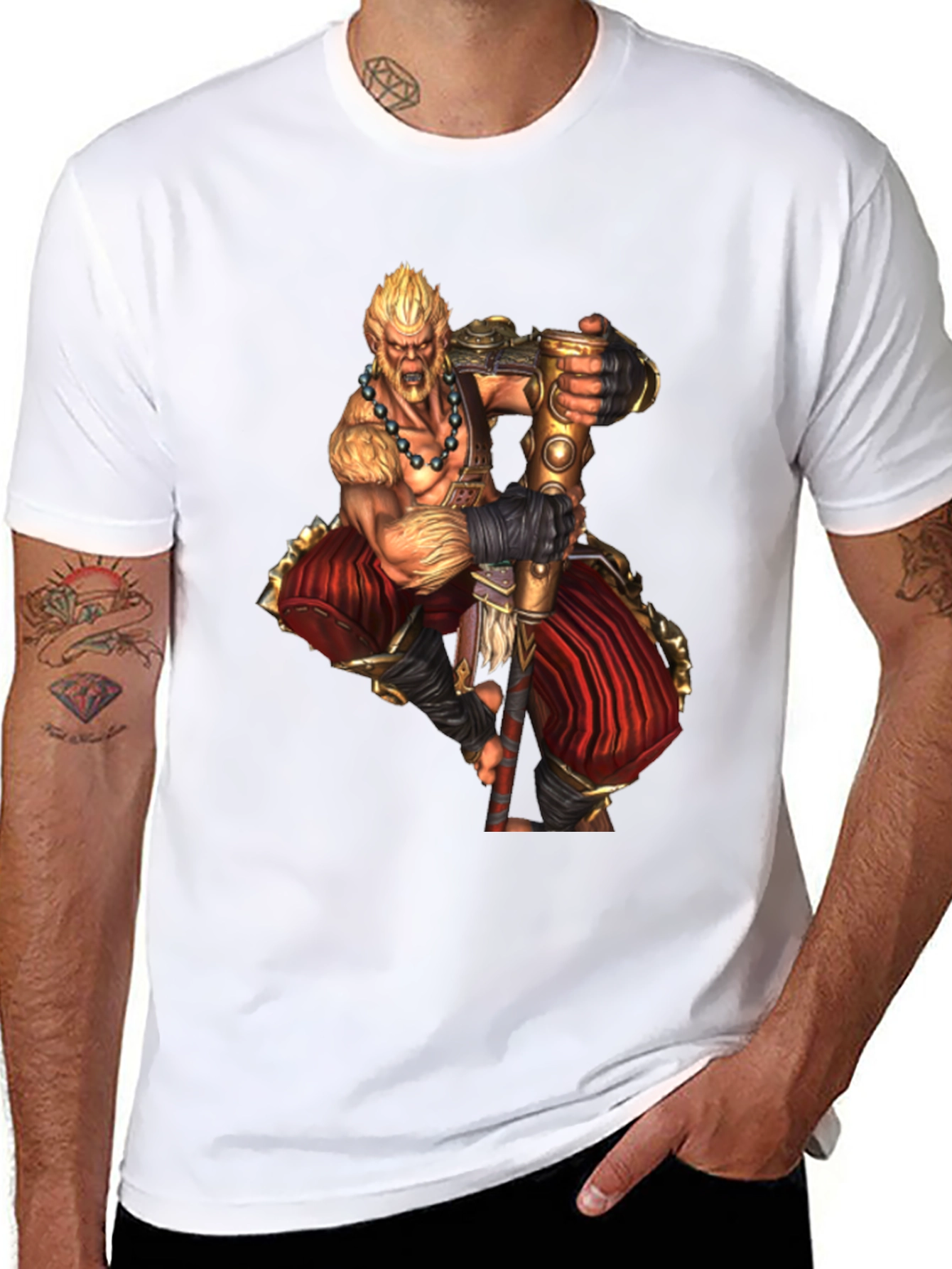 Warrior Graphic Print Black T-Shirt