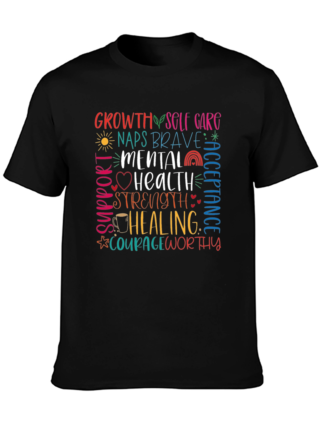Mental Health Awareness Graphic Tee - Black