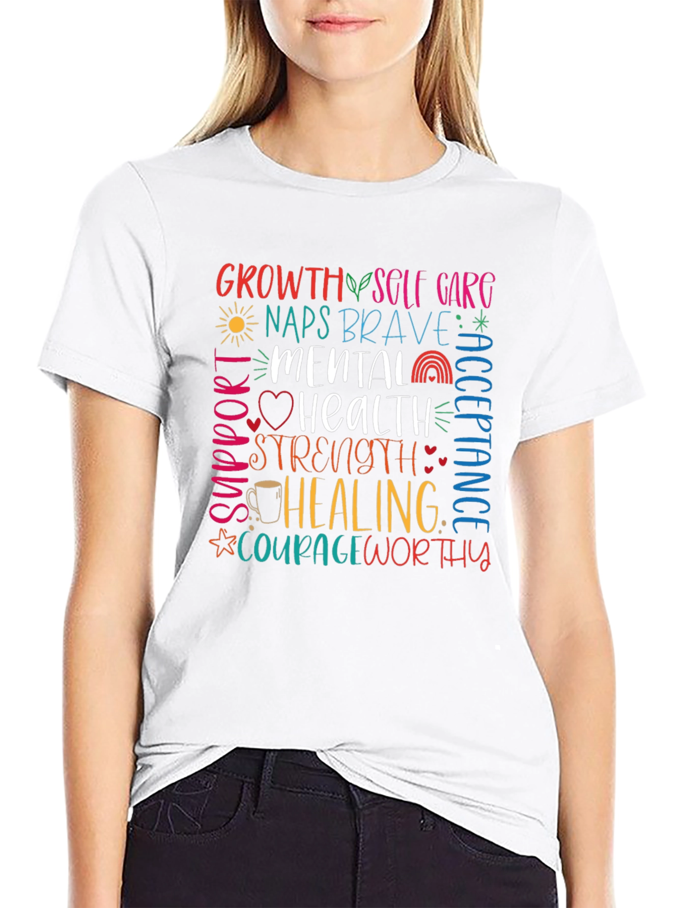 Mental Health Awareness Graphic Tee - Black