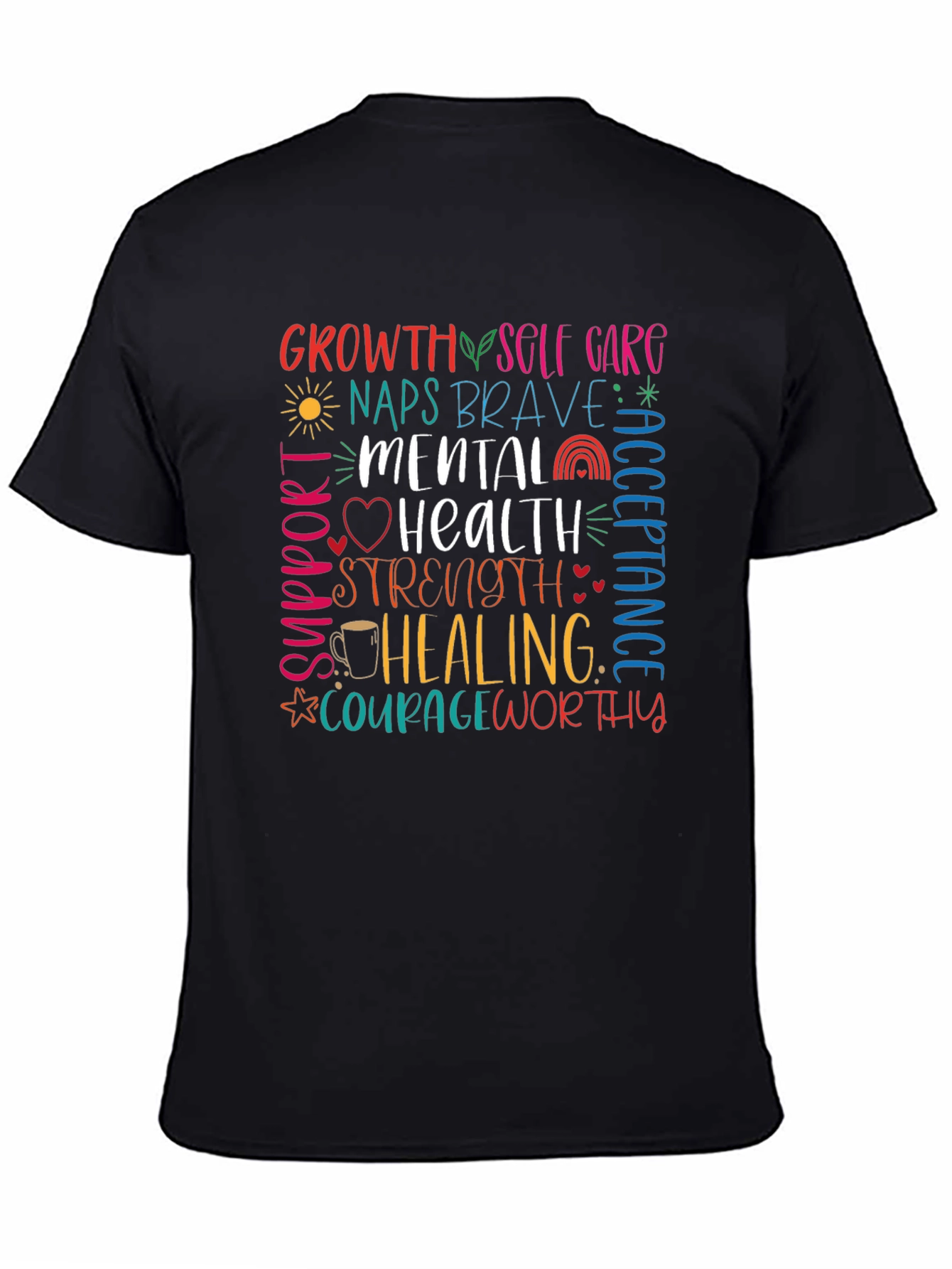 Mental Health Awareness Graphic Tee - Black