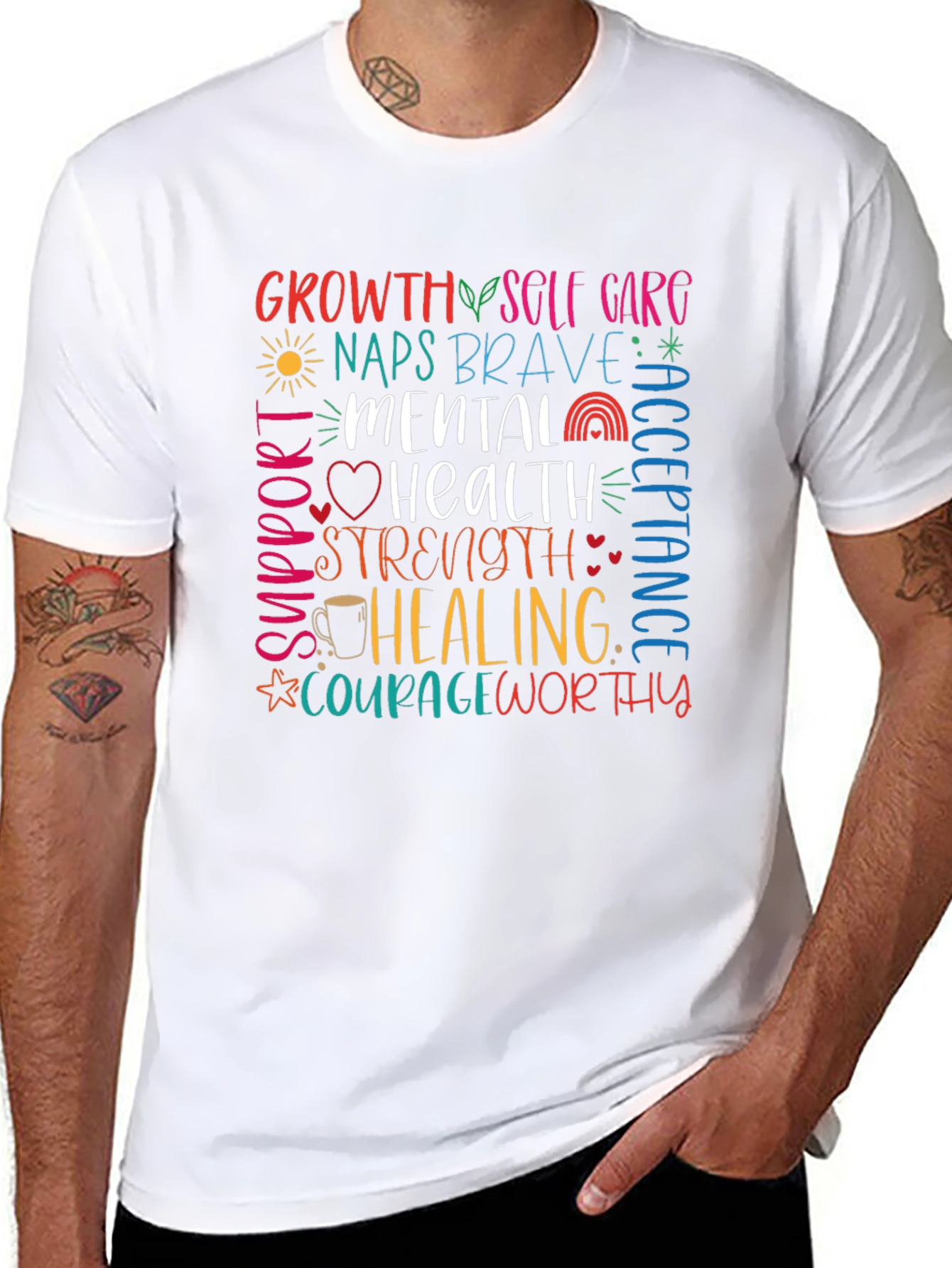 Mental Health Awareness Graphic Tee - Black