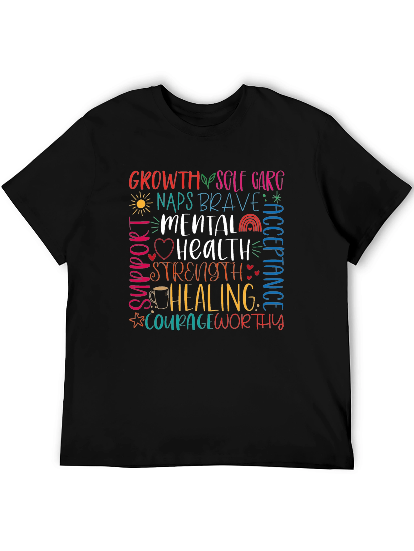 Mental Health Awareness Graphic Tee - Black