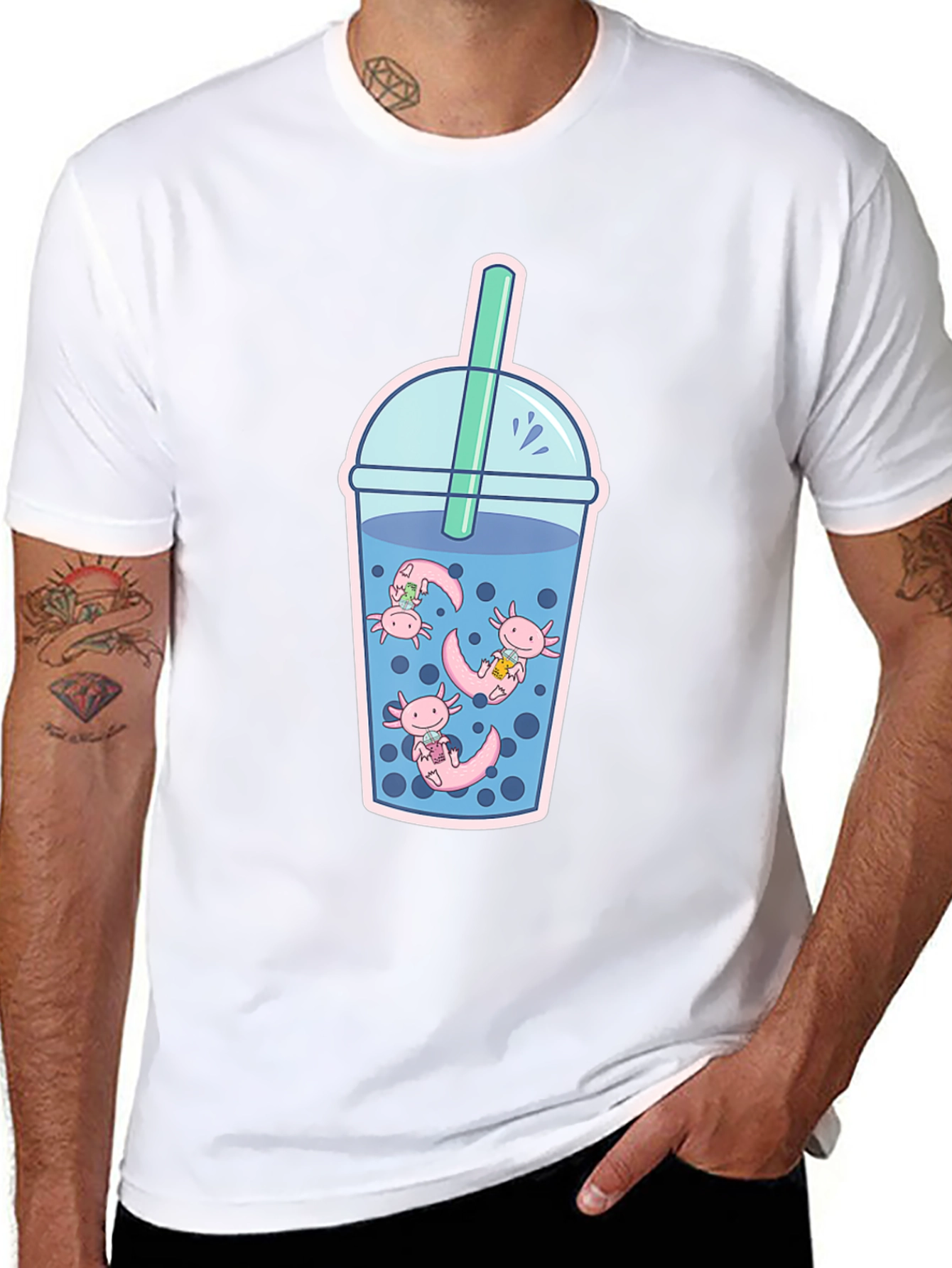 Axolotl Bubble Tea Graphic Tee
