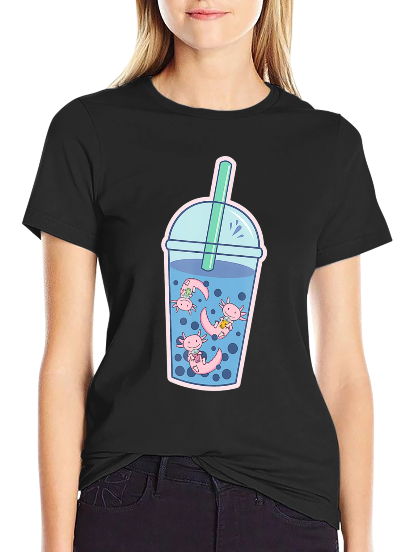 Axolotl Bubble Tea Graphic Tee