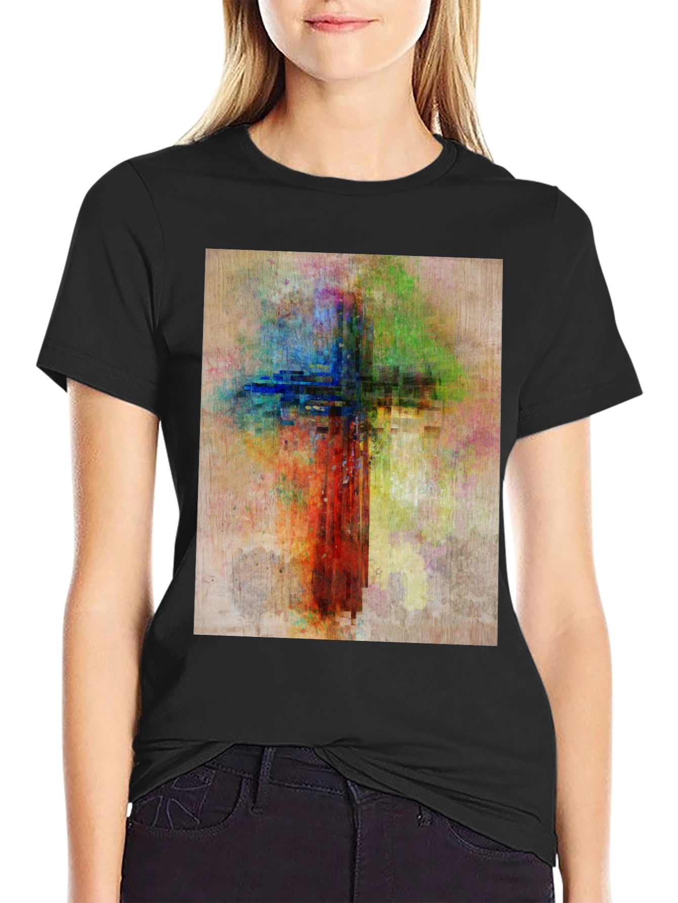 Abstract Christian Cross Graphic Tee