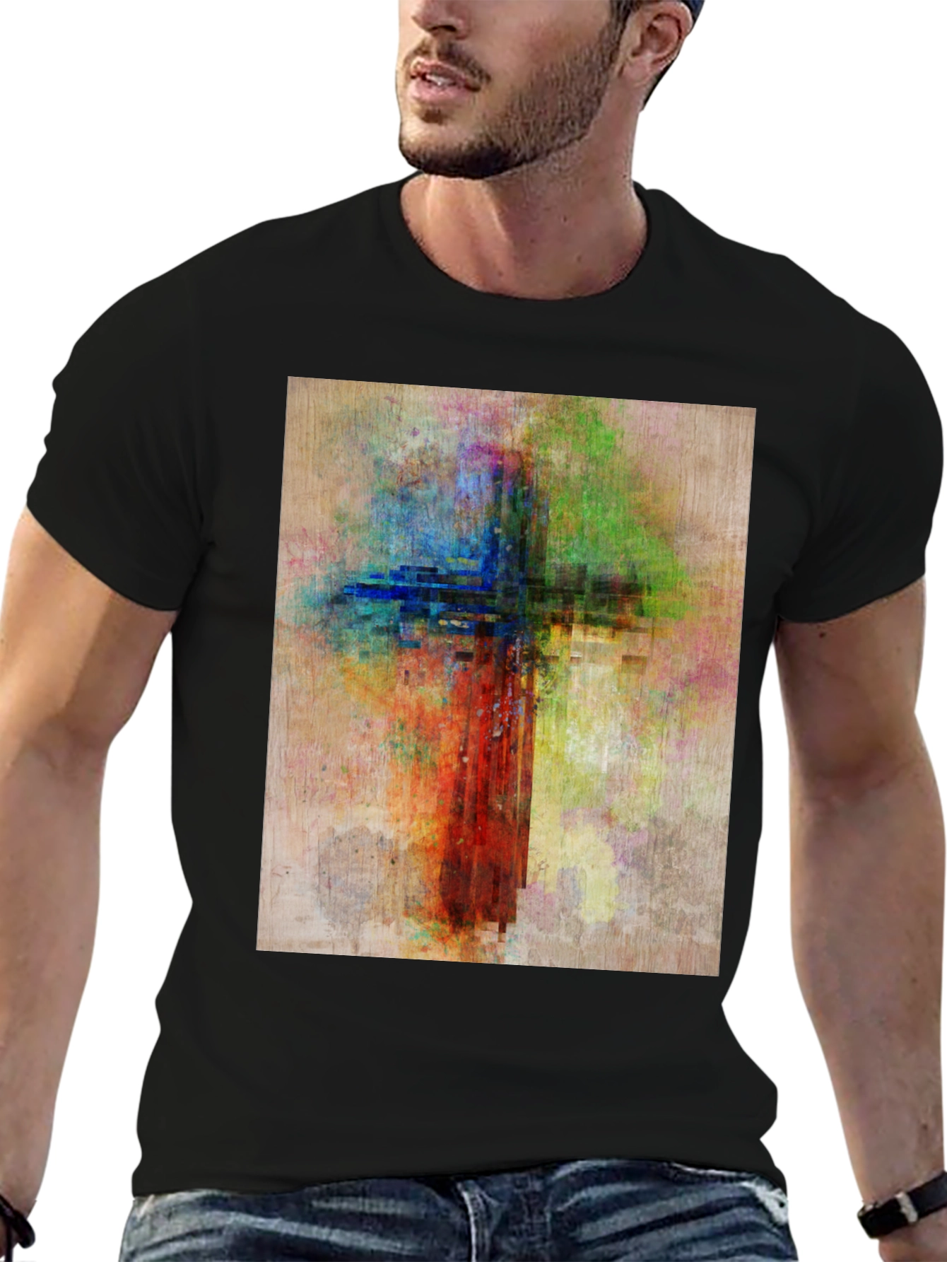 Abstract Christian Cross Graphic Tee