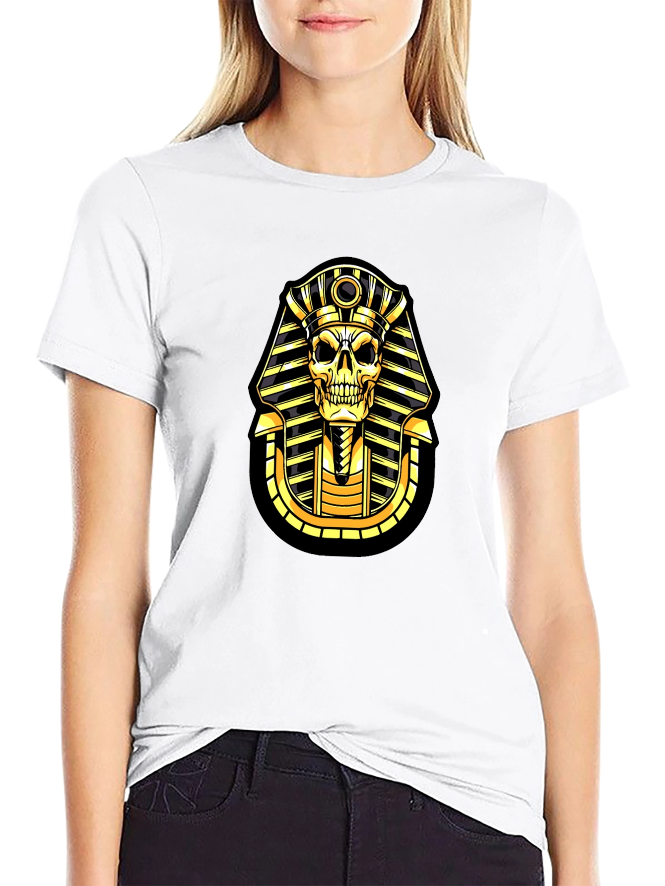 Pharaoh Skull Graphic T-Shirt - Black