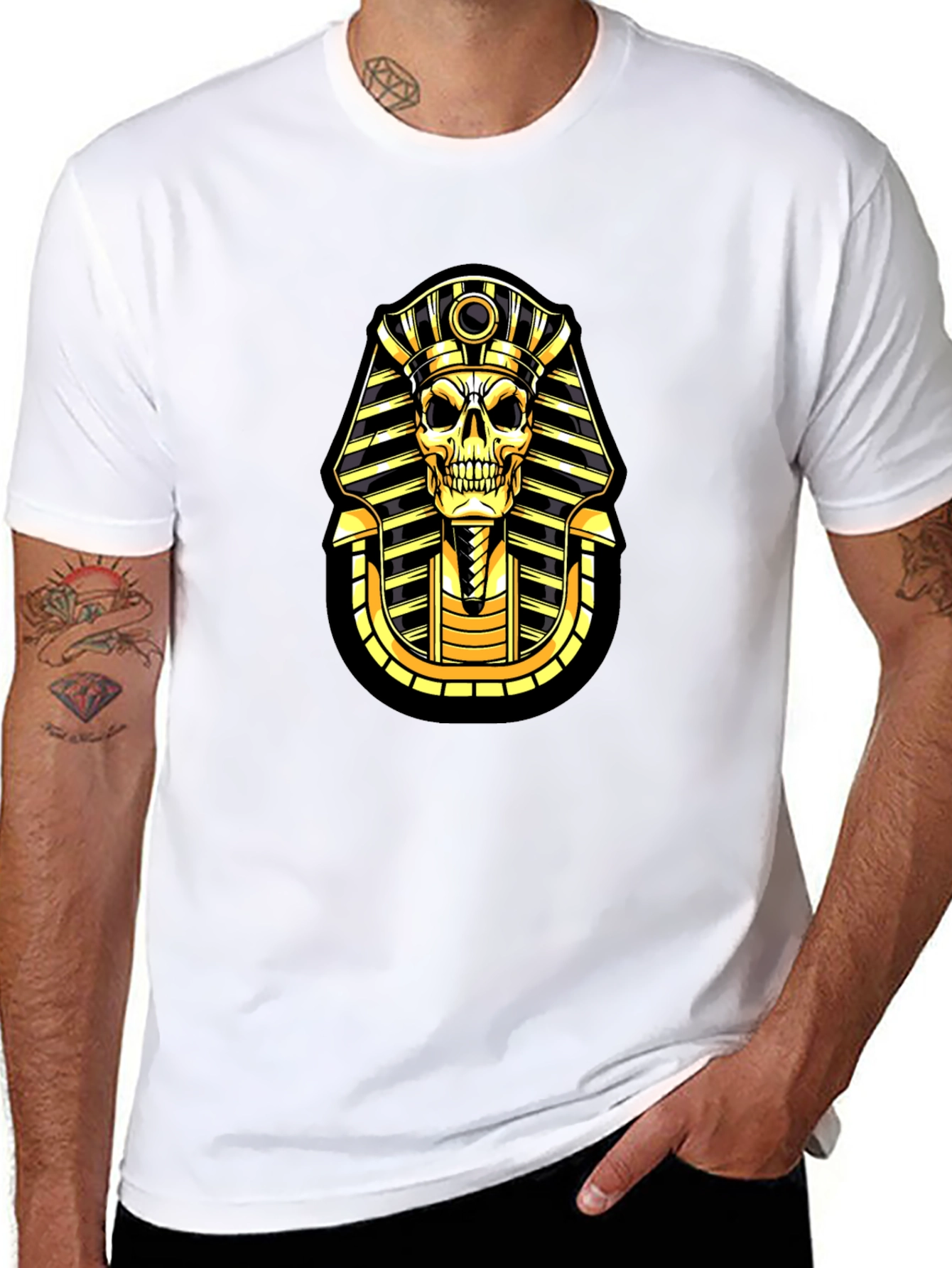 Pharaoh Skull Graphic T-Shirt - Black