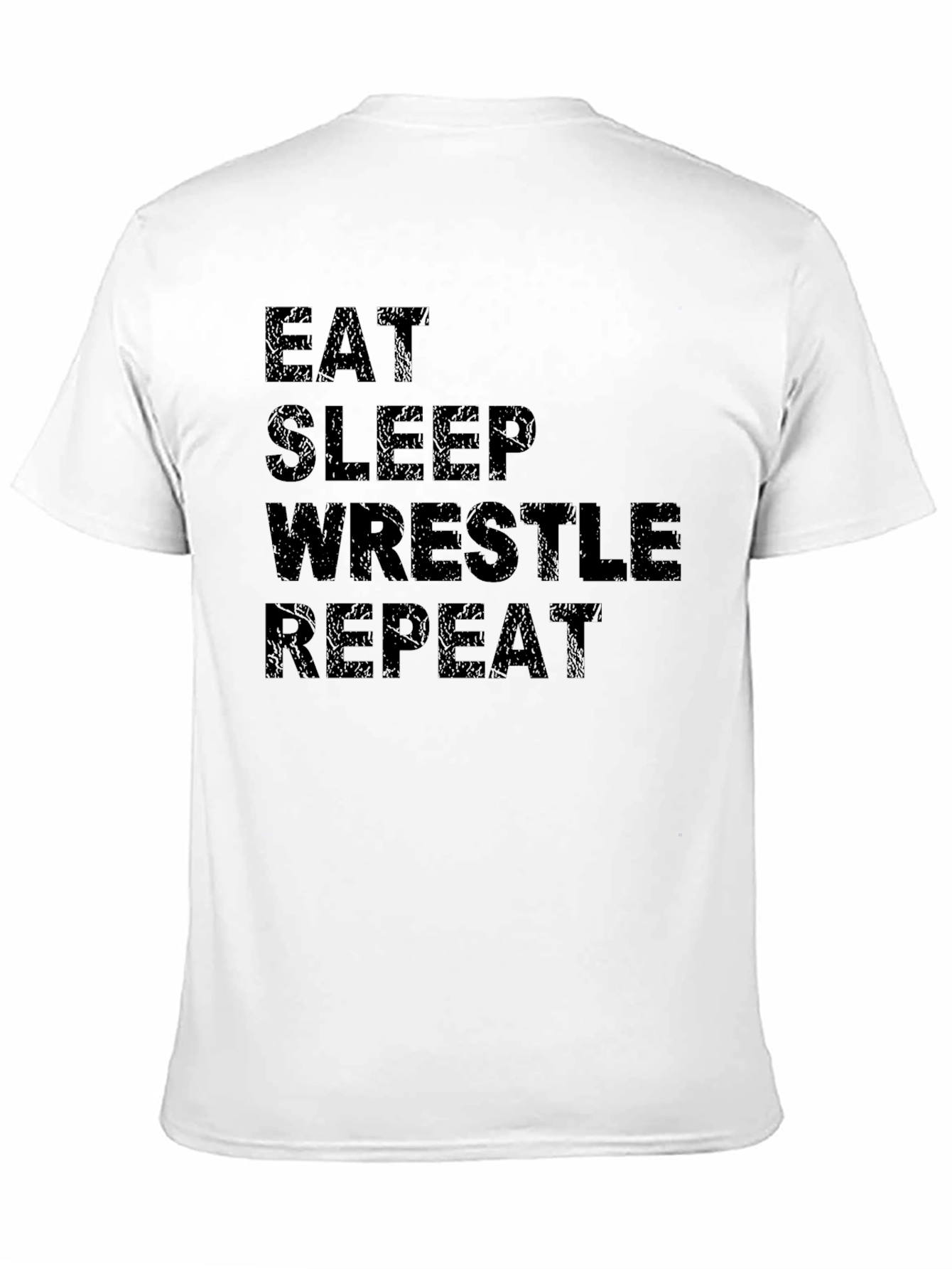 Eat Sleep Wrestle Repeat Black T-Shirt