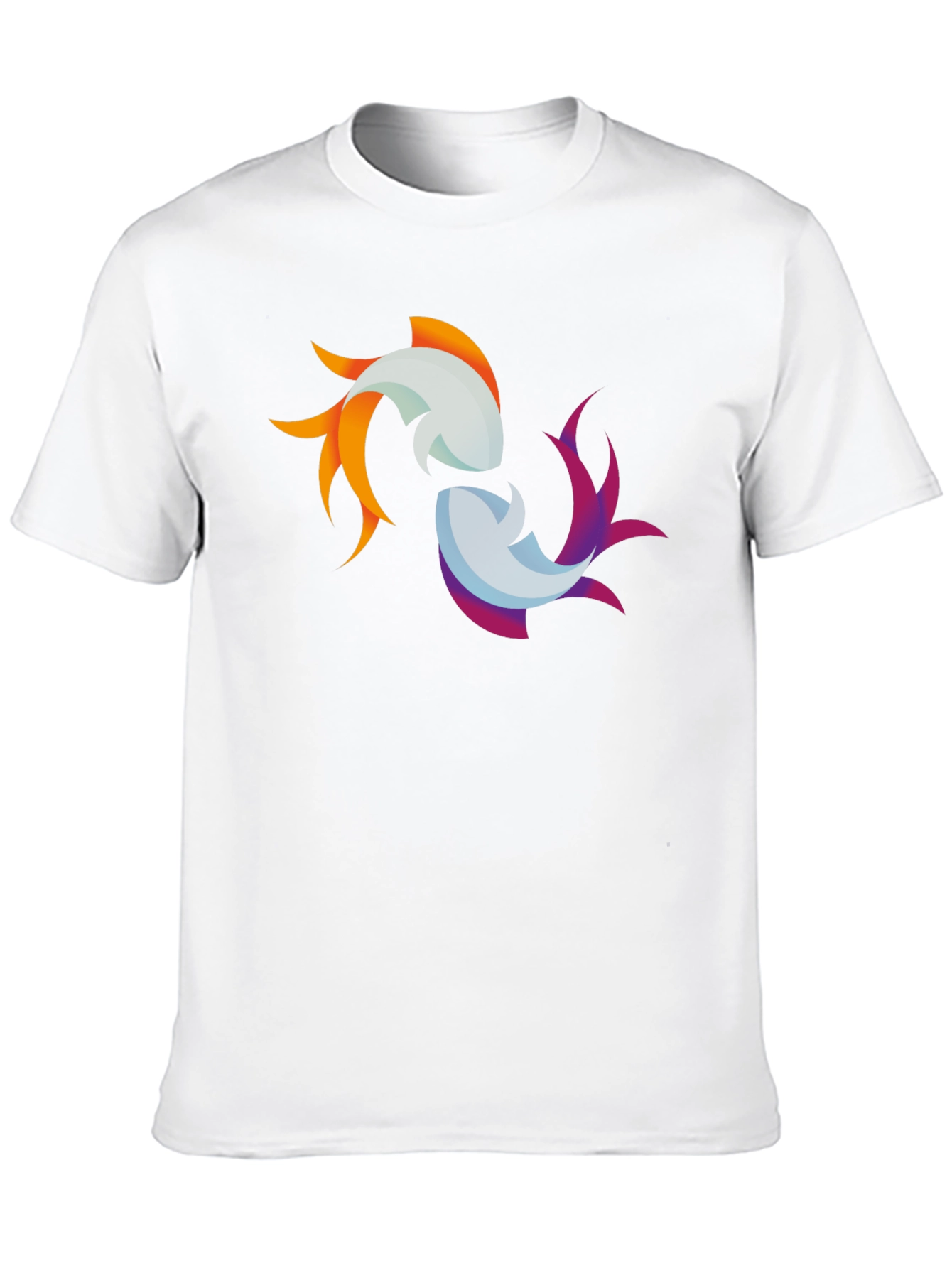 Yin Yang Koi Fish Graphic Black T-Shirt