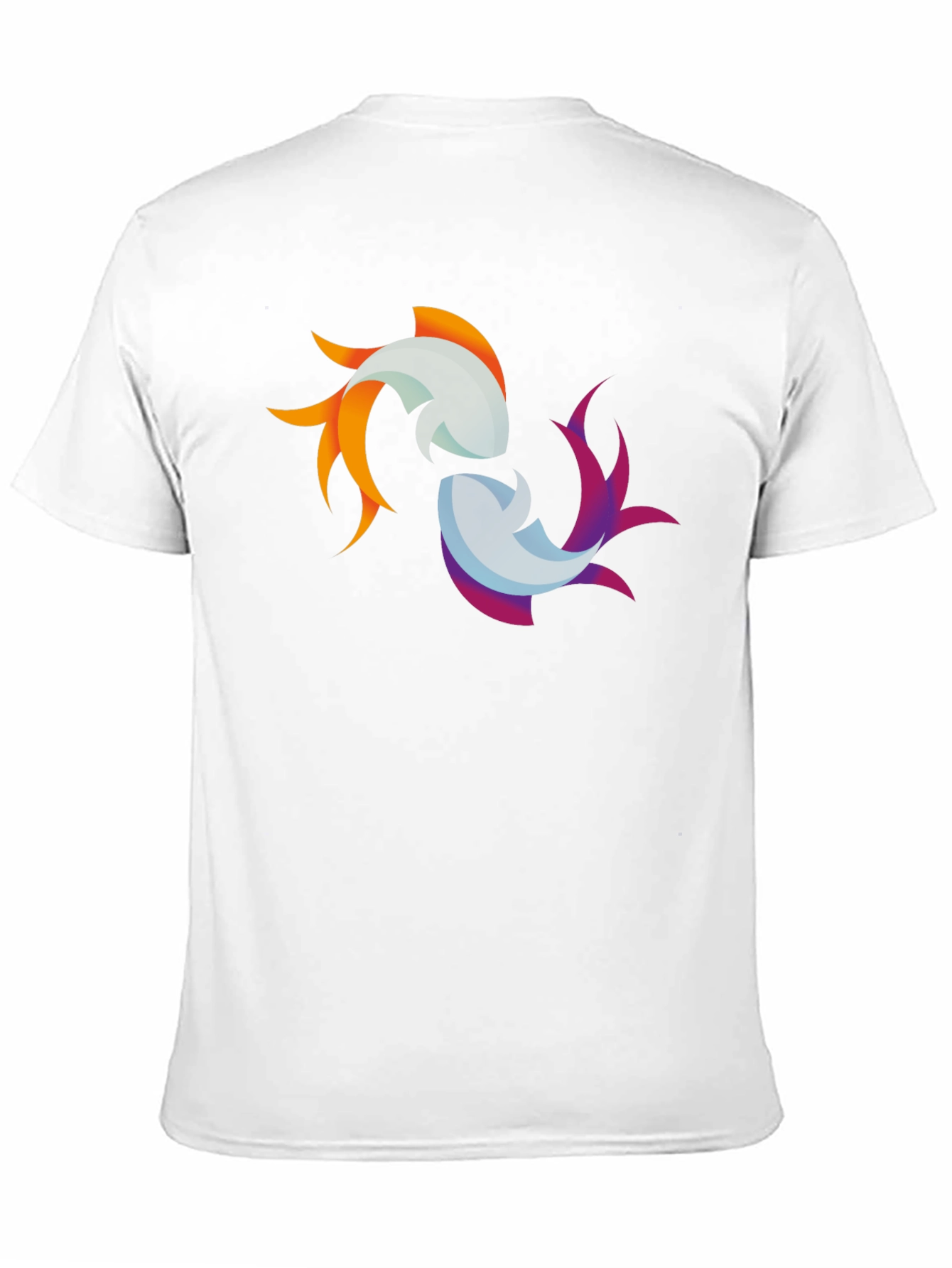 Yin Yang Koi Fish Graphic Black T-Shirt