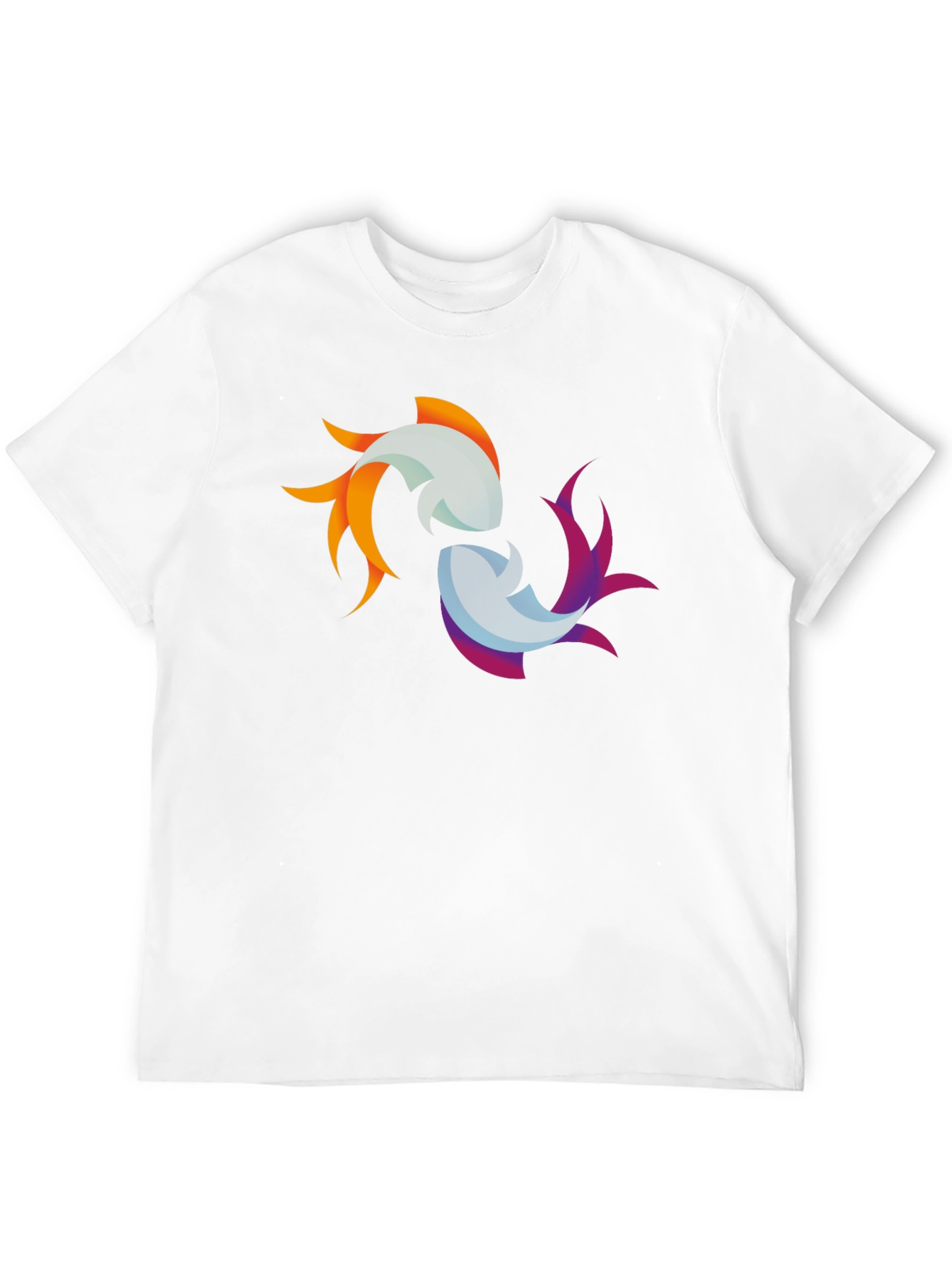 Yin Yang Koi Fish Graphic Black T-Shirt