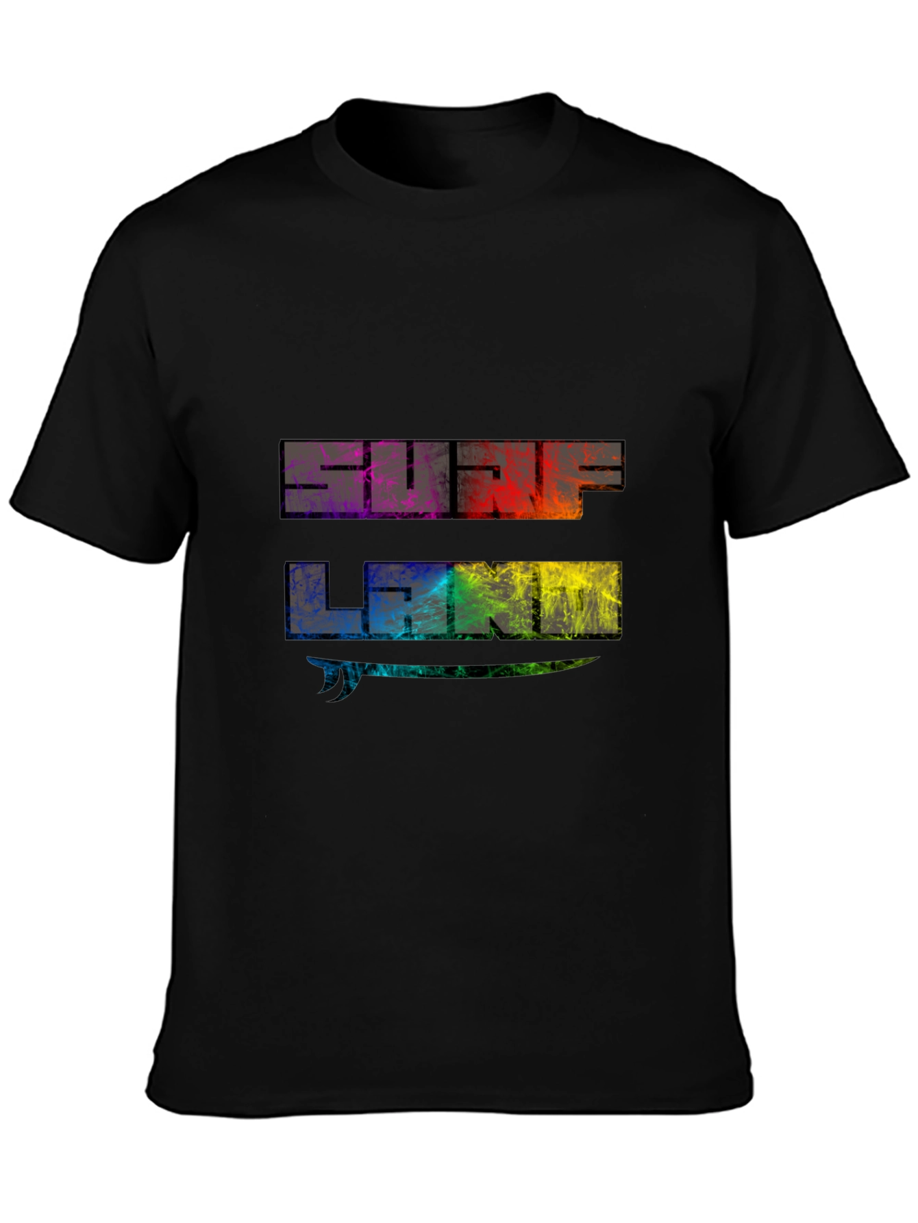 Surf Land Graphic Tee - Black Cotton Blend Shirt