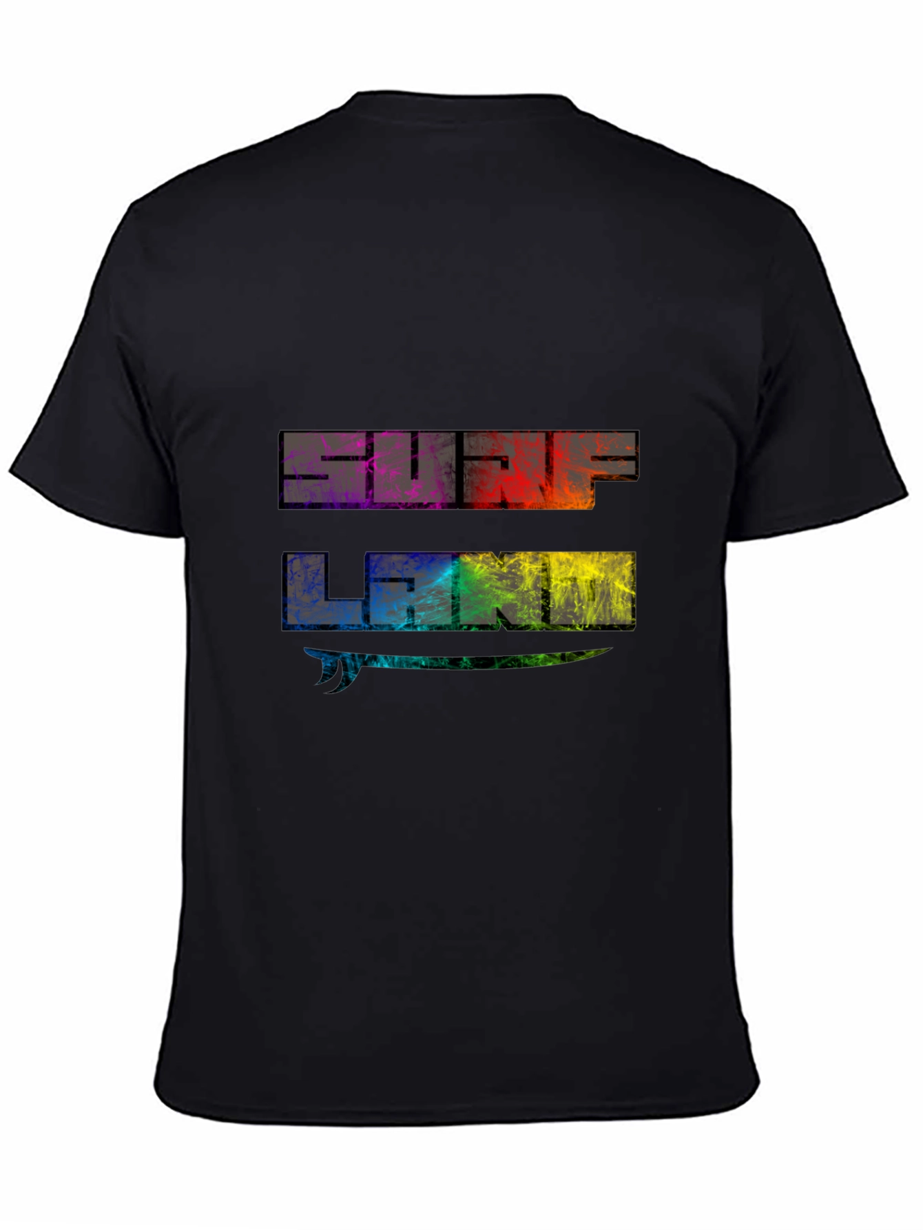 Surf Land Graphic Tee - Black Cotton Blend Shirt