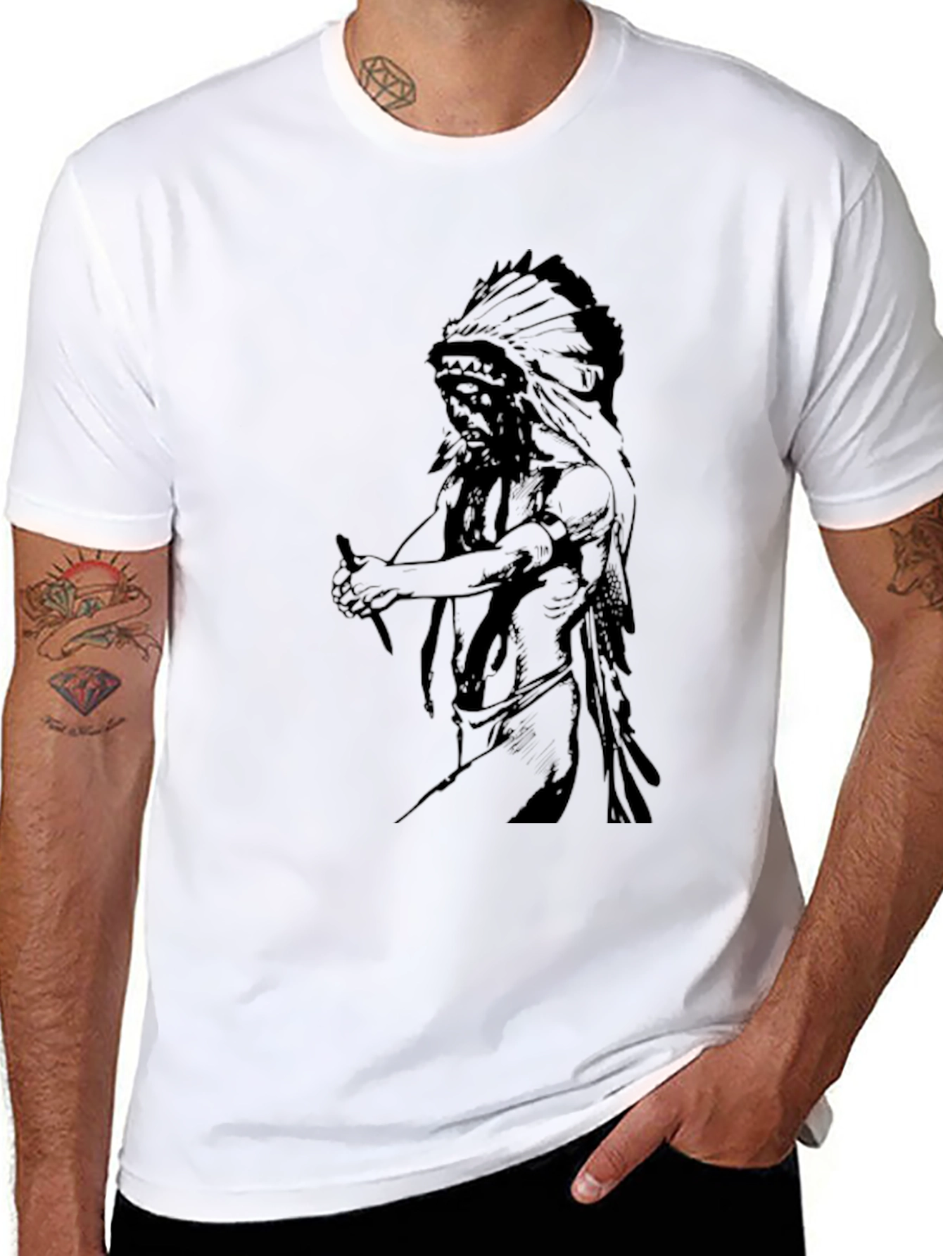 Graphic Tee - Native American Chief Design