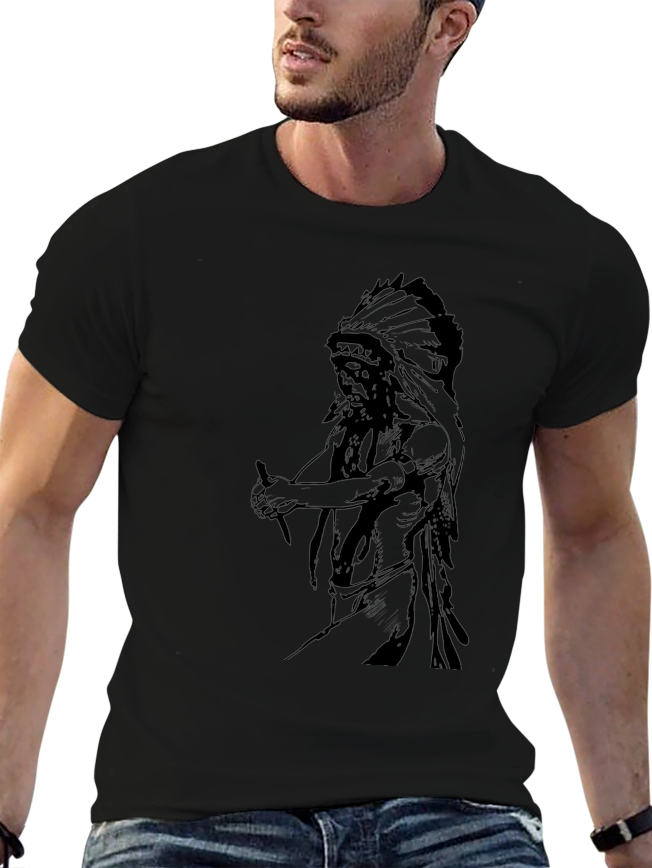 Graphic Tee - Native American Chief Design