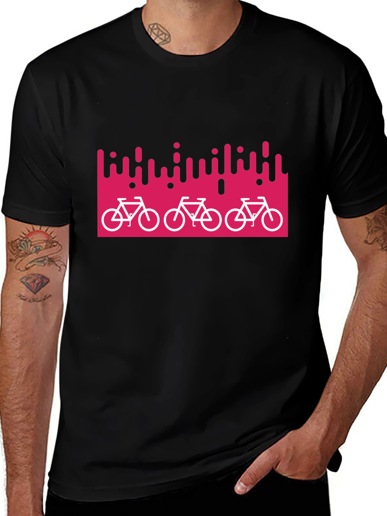 Stylish Bike Graphic Black T-Shirt