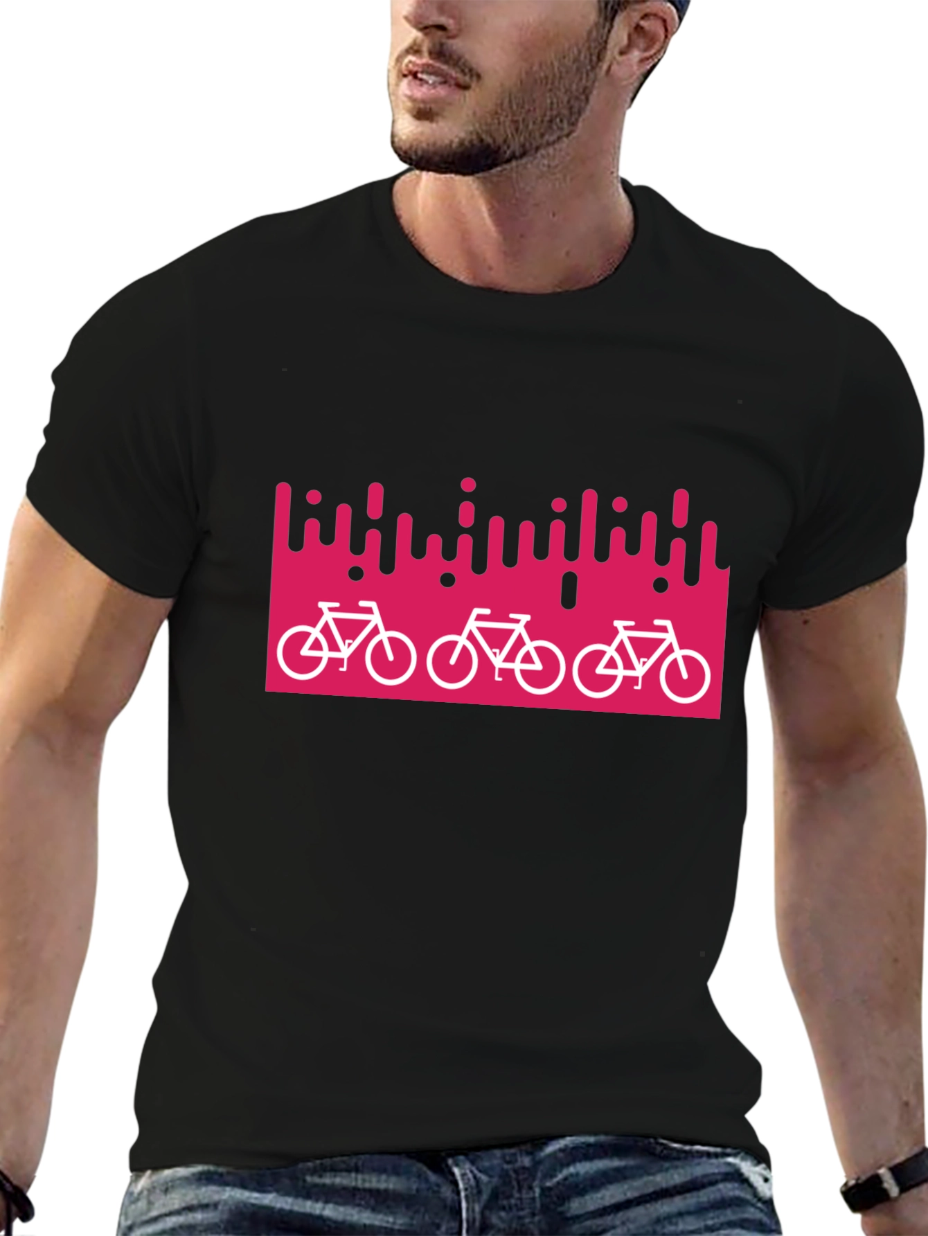 Stylish Bike Graphic Black T-Shirt