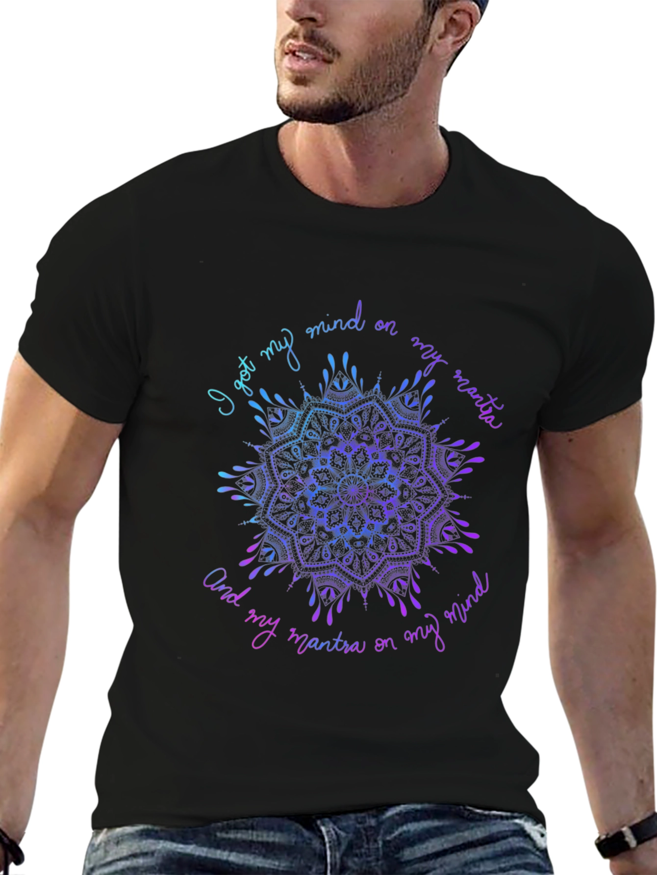Mandala Mind Mantra Graphic Tee - Stylish Comfort