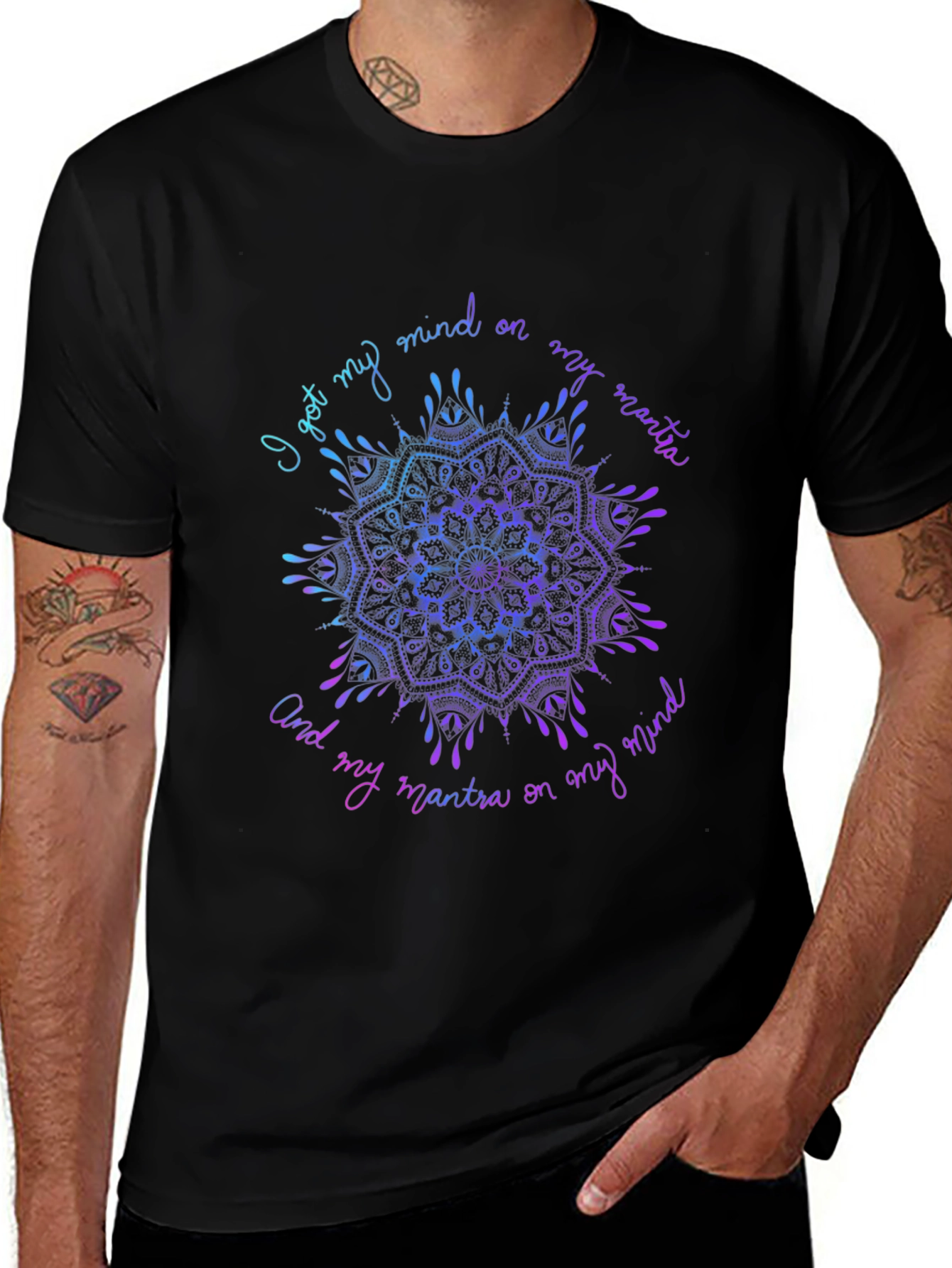 Mandala Mind Mantra Graphic Tee - Stylish Comfort