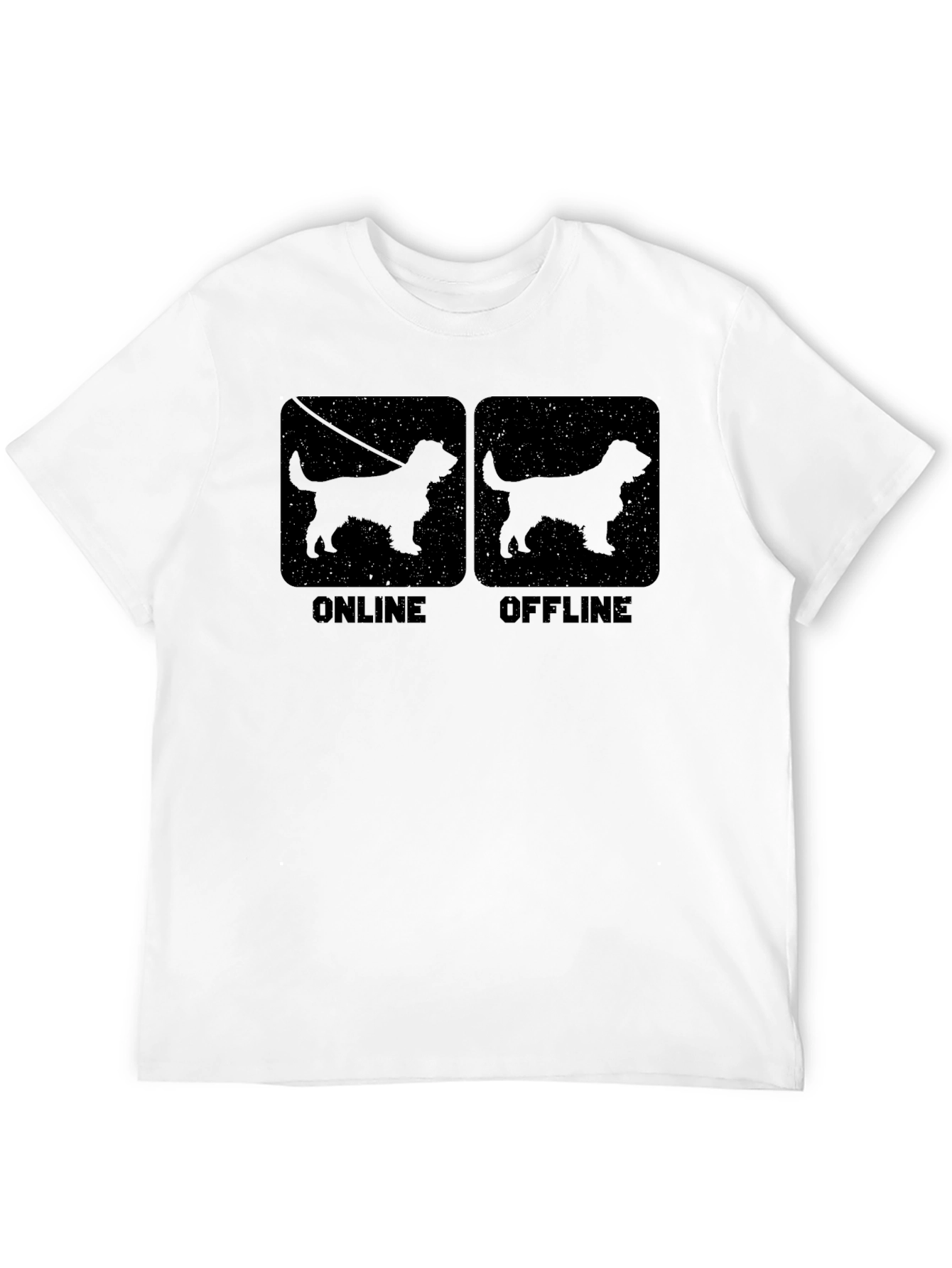 Dog Online Offline Graphic Tee - Black
