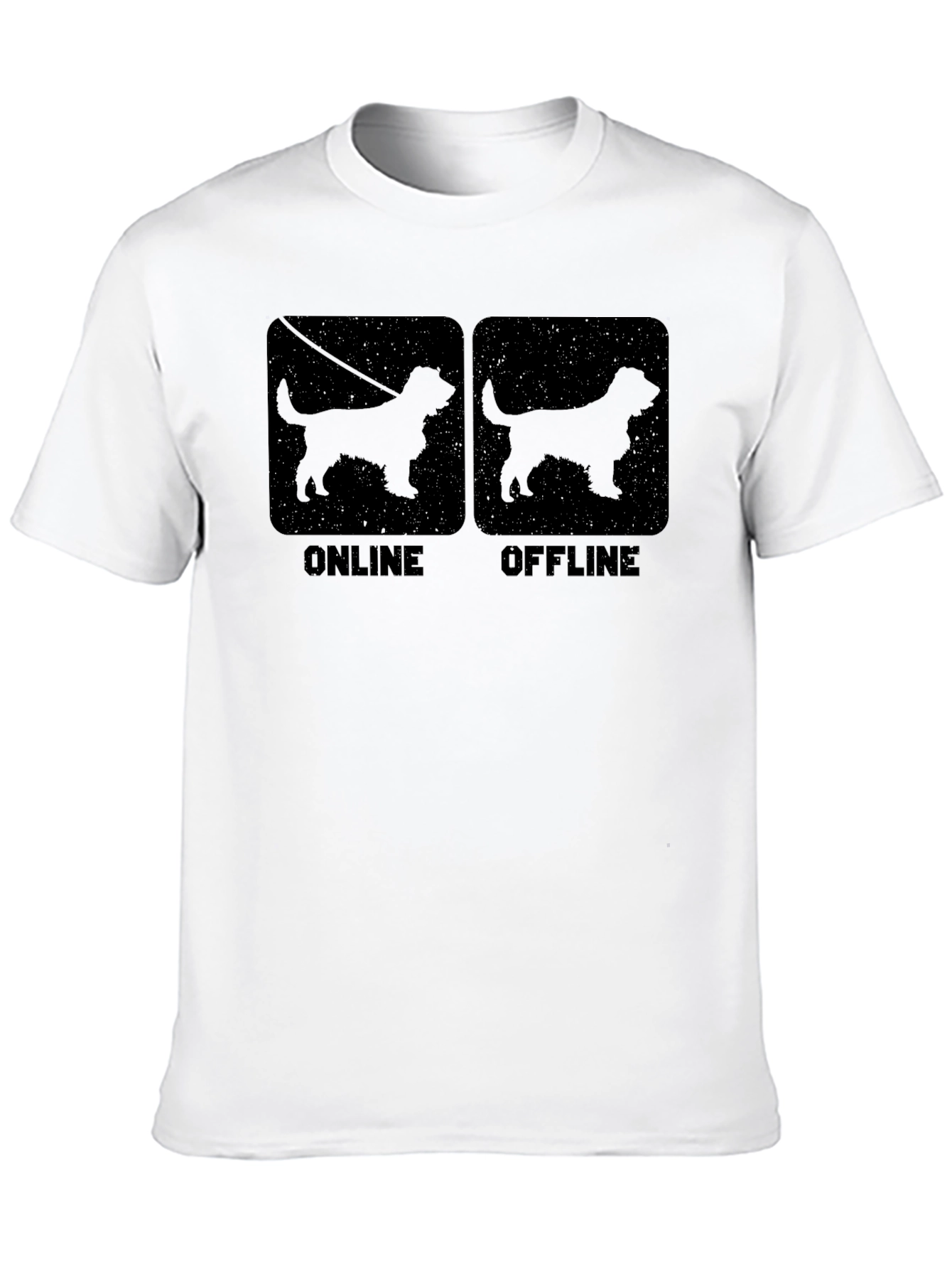 Dog Online Offline Graphic Tee - Black