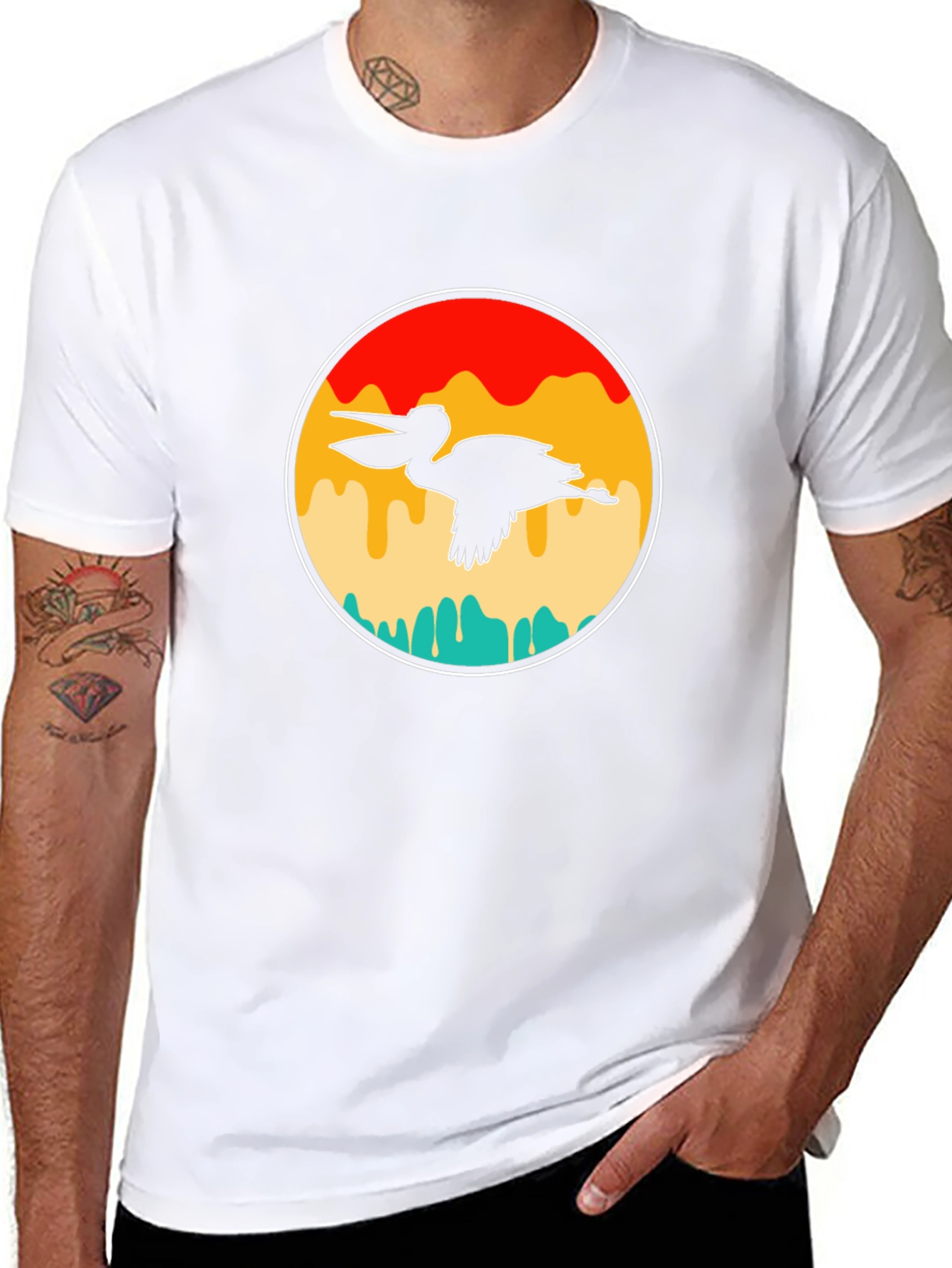 Retro Pelican Graphic T-Shirt