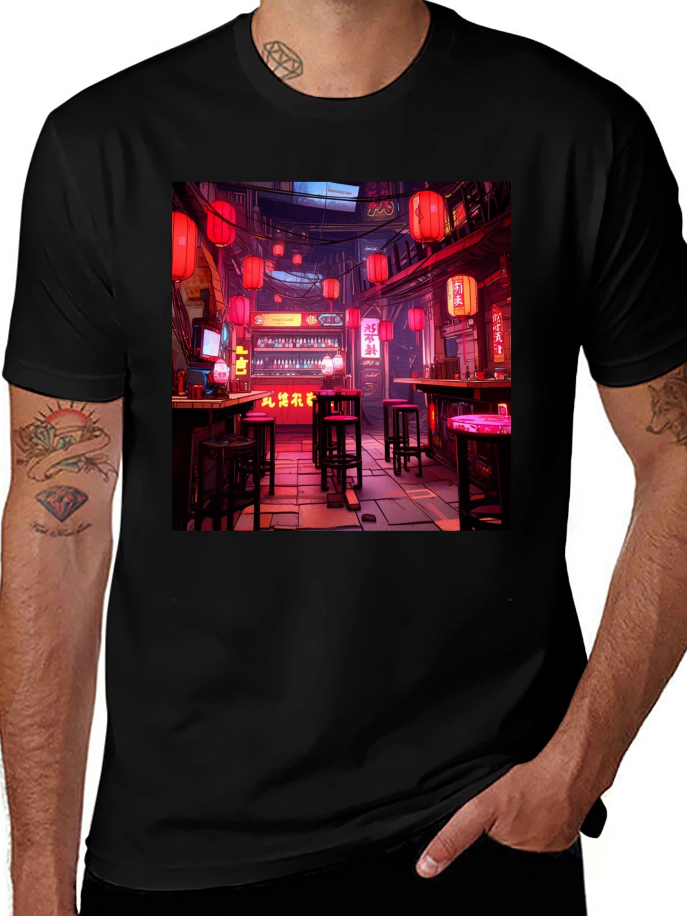 Cyberpunk Bar Black T-Shirt