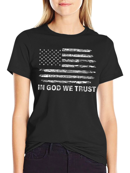 American Flag In God We Trust Graphic Tee