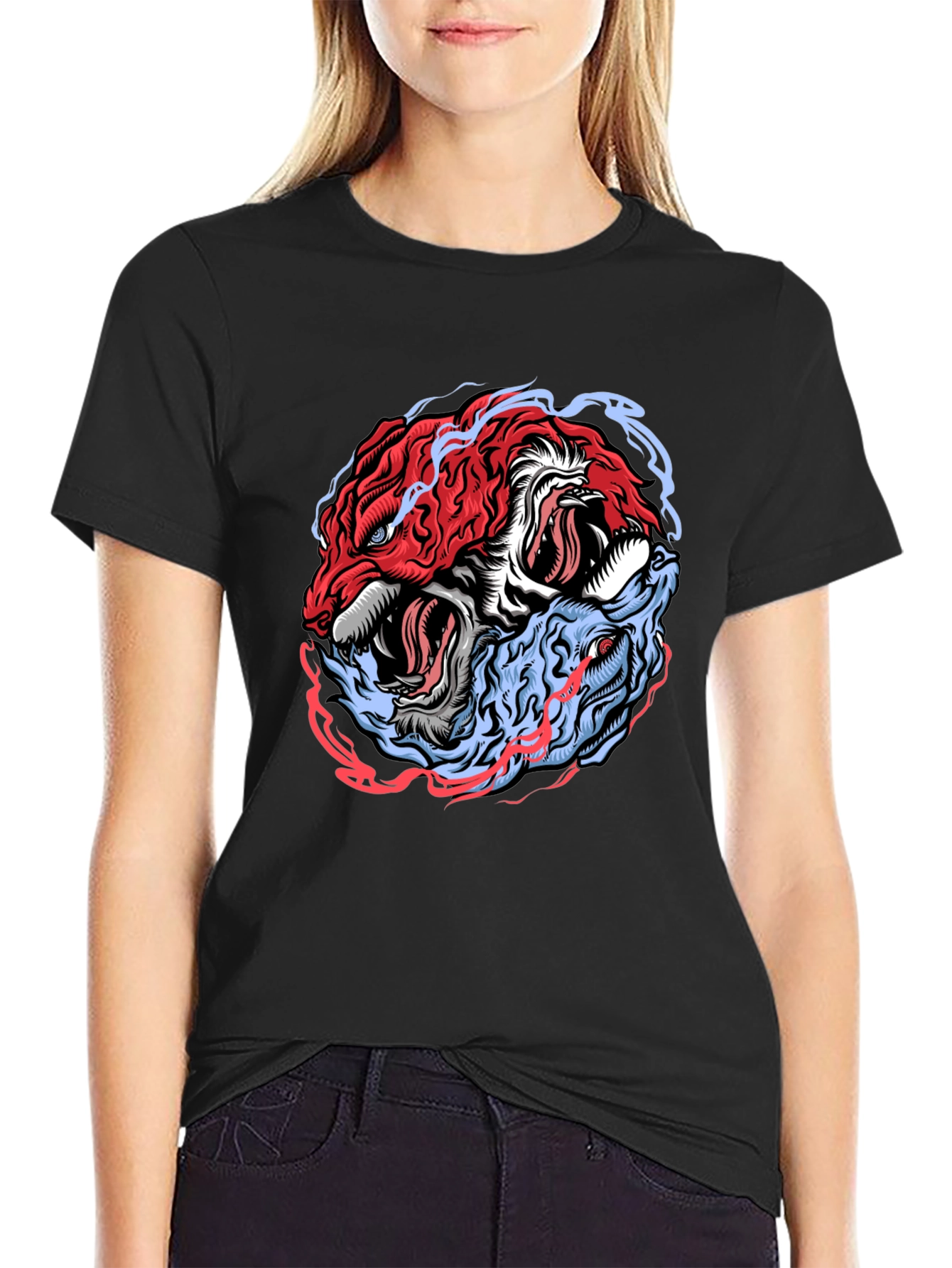Yin Yang Tiger Graphic Tee - Balance & Style