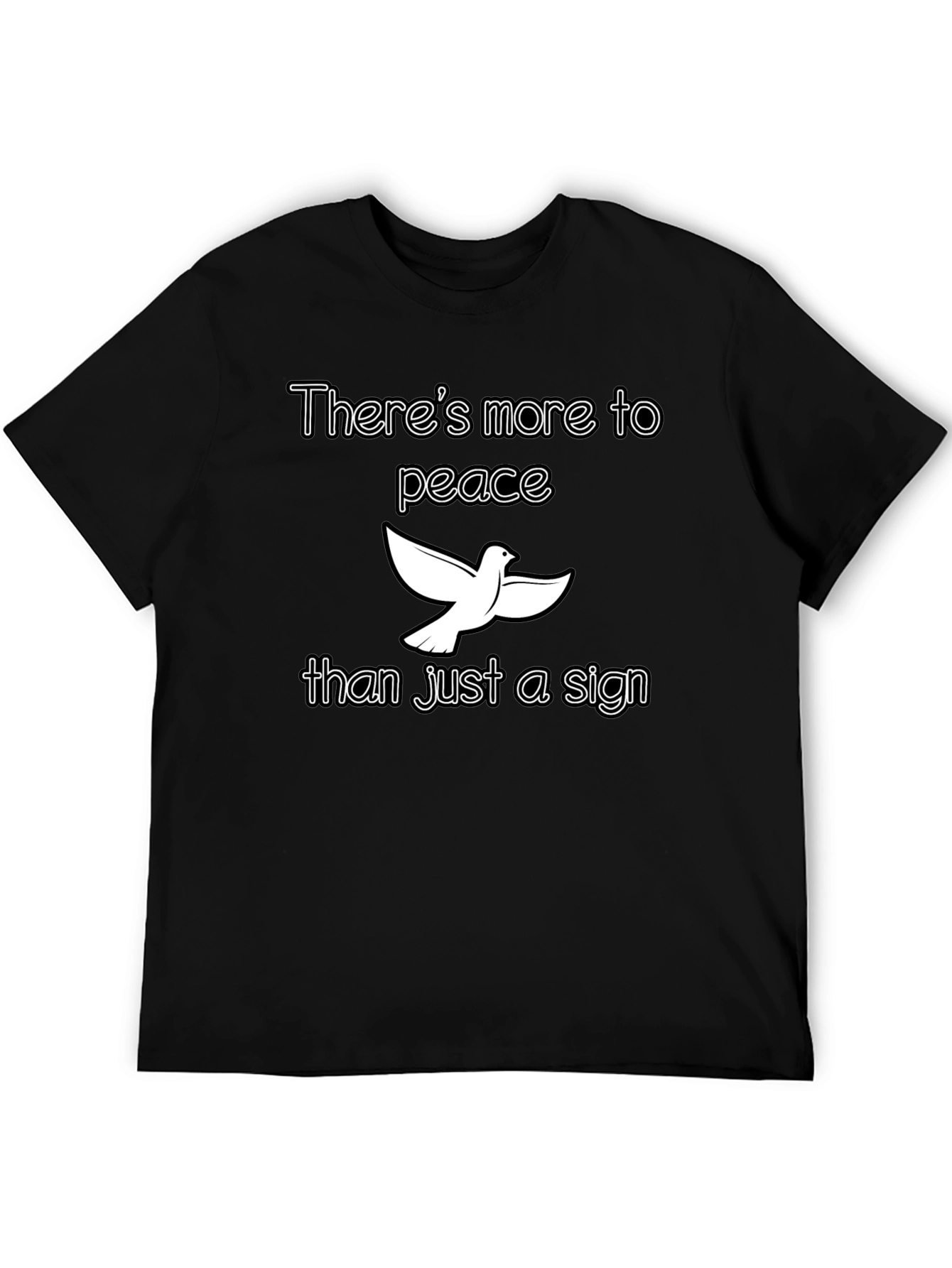 Peace Dove Graphic T-Shirt - Black Cotton Tee