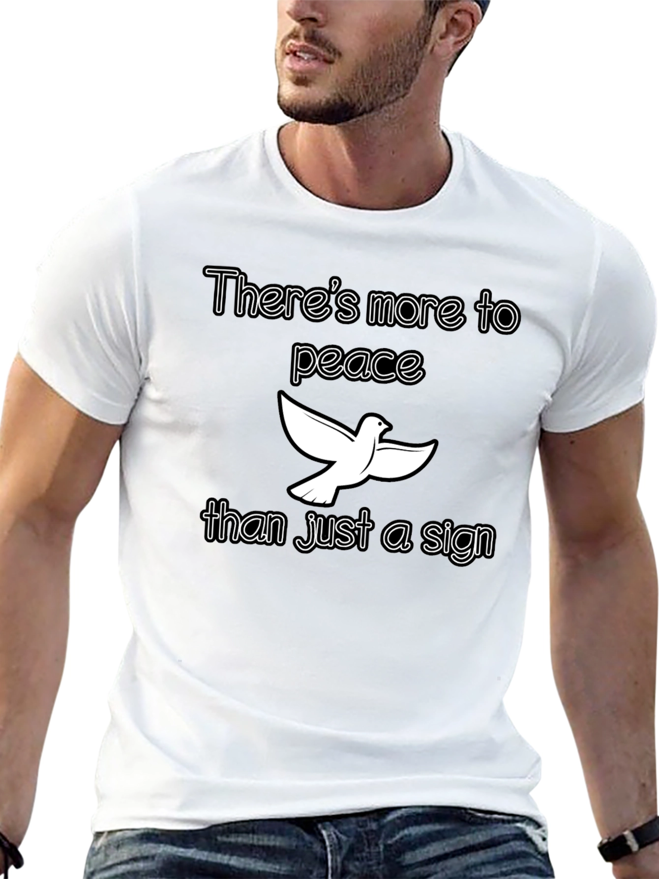 Peace Dove Graphic T-Shirt - Black Cotton Tee