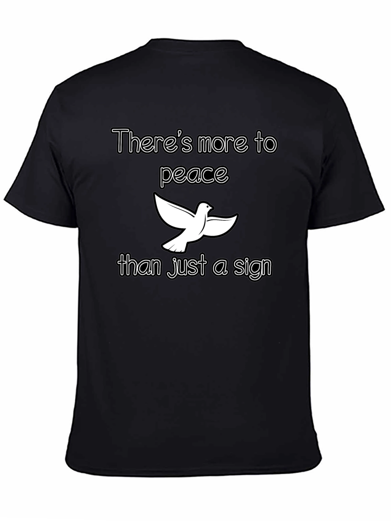 Peace Dove Graphic T-Shirt - Black Cotton Tee