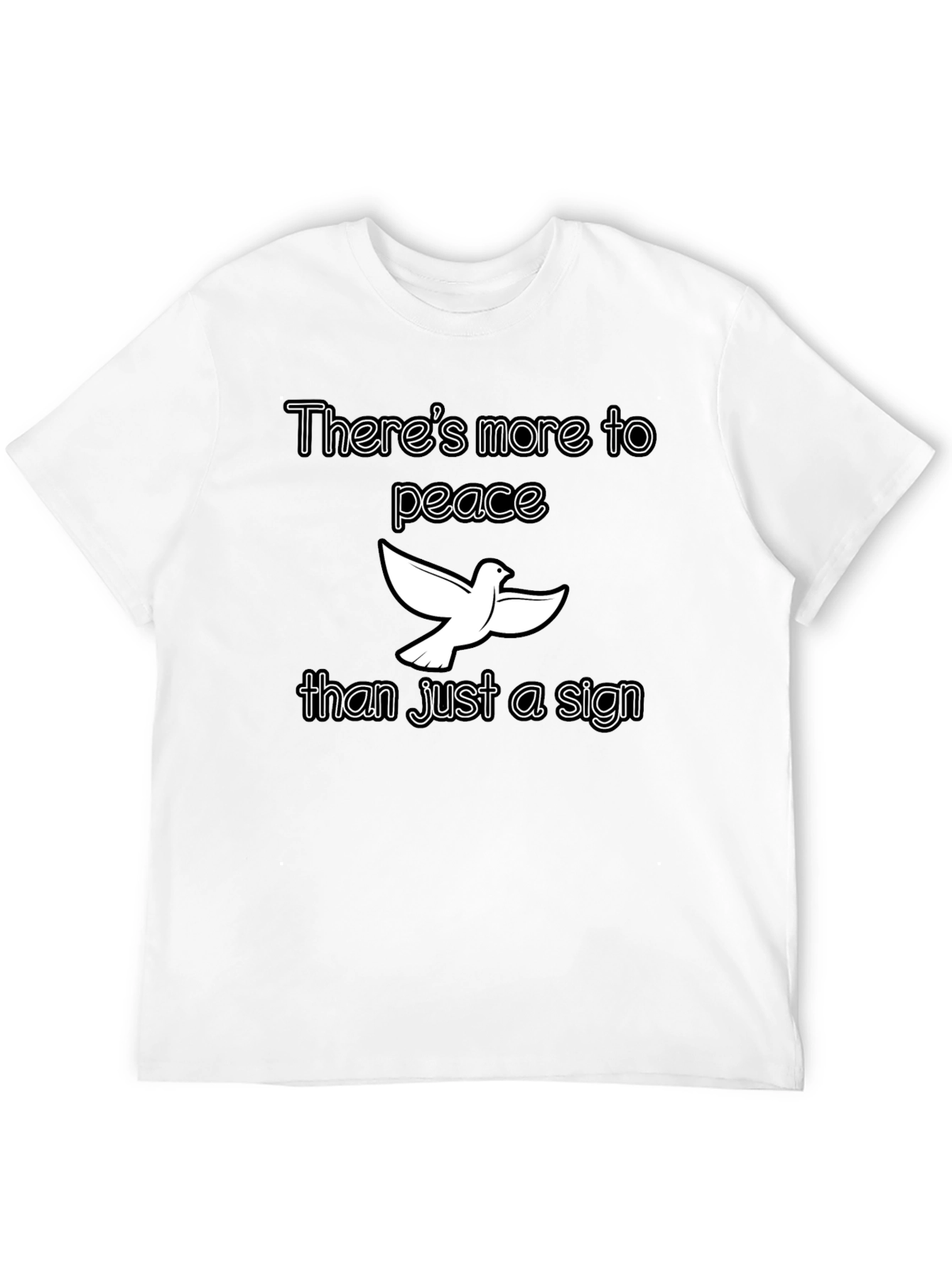 Peace Dove Graphic T-Shirt - Black Cotton Tee
