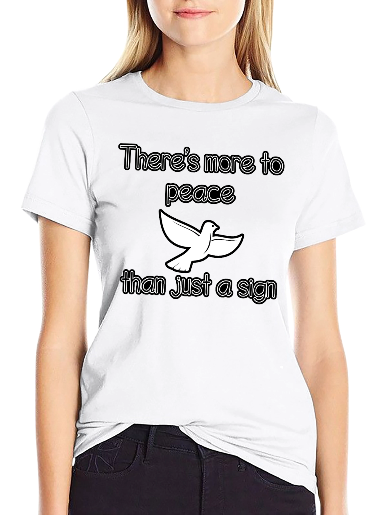 Peace Dove Graphic T-Shirt - Black Cotton Tee